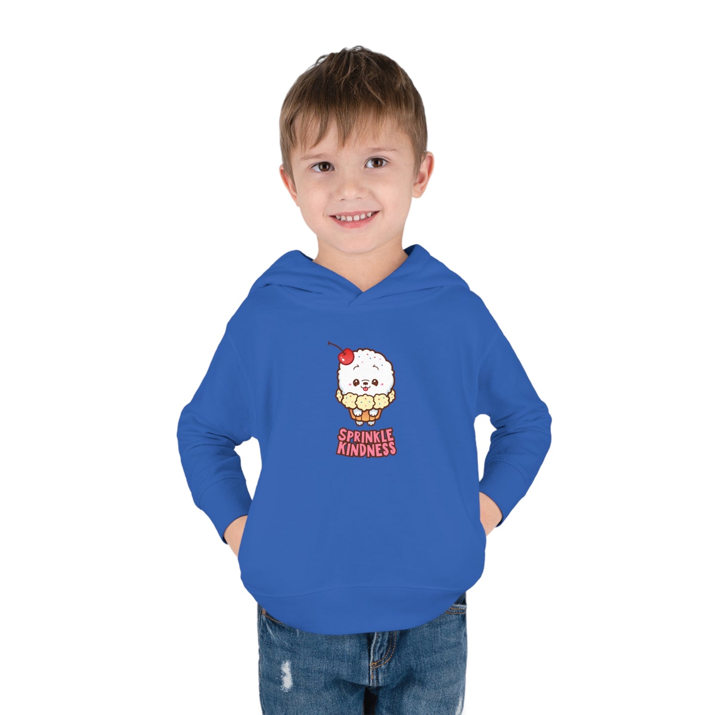Sprinkle Kindness Toddler Pullover Fleece Hoodie, Pink Shirt Day Sweatshirt, Anti-Bullying Apparel For Kids