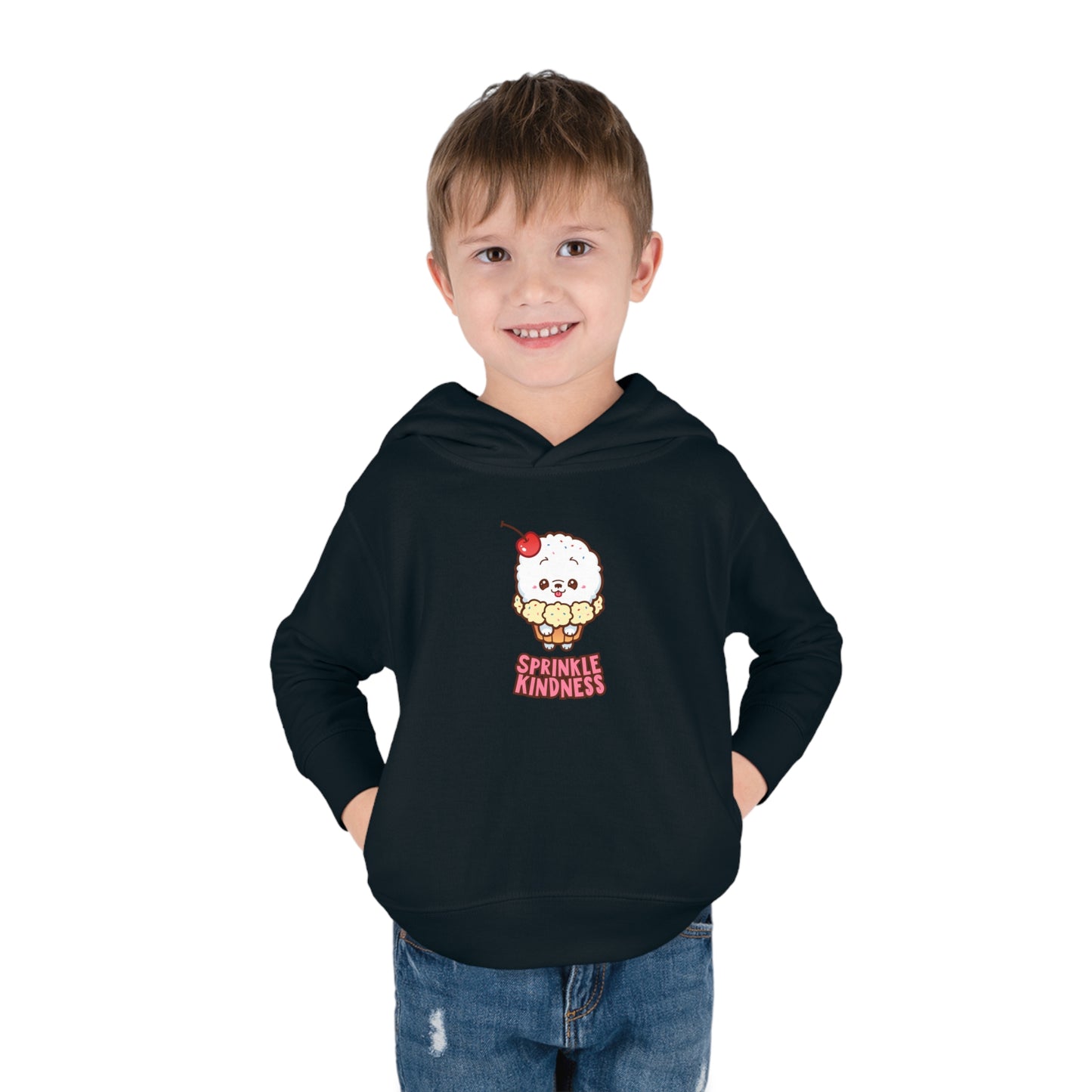 Sprinkle Kindness Toddler Pullover Fleece Hoodie, Pink Shirt Day Sweatshirt, Anti-Bullying Apparel For Kids