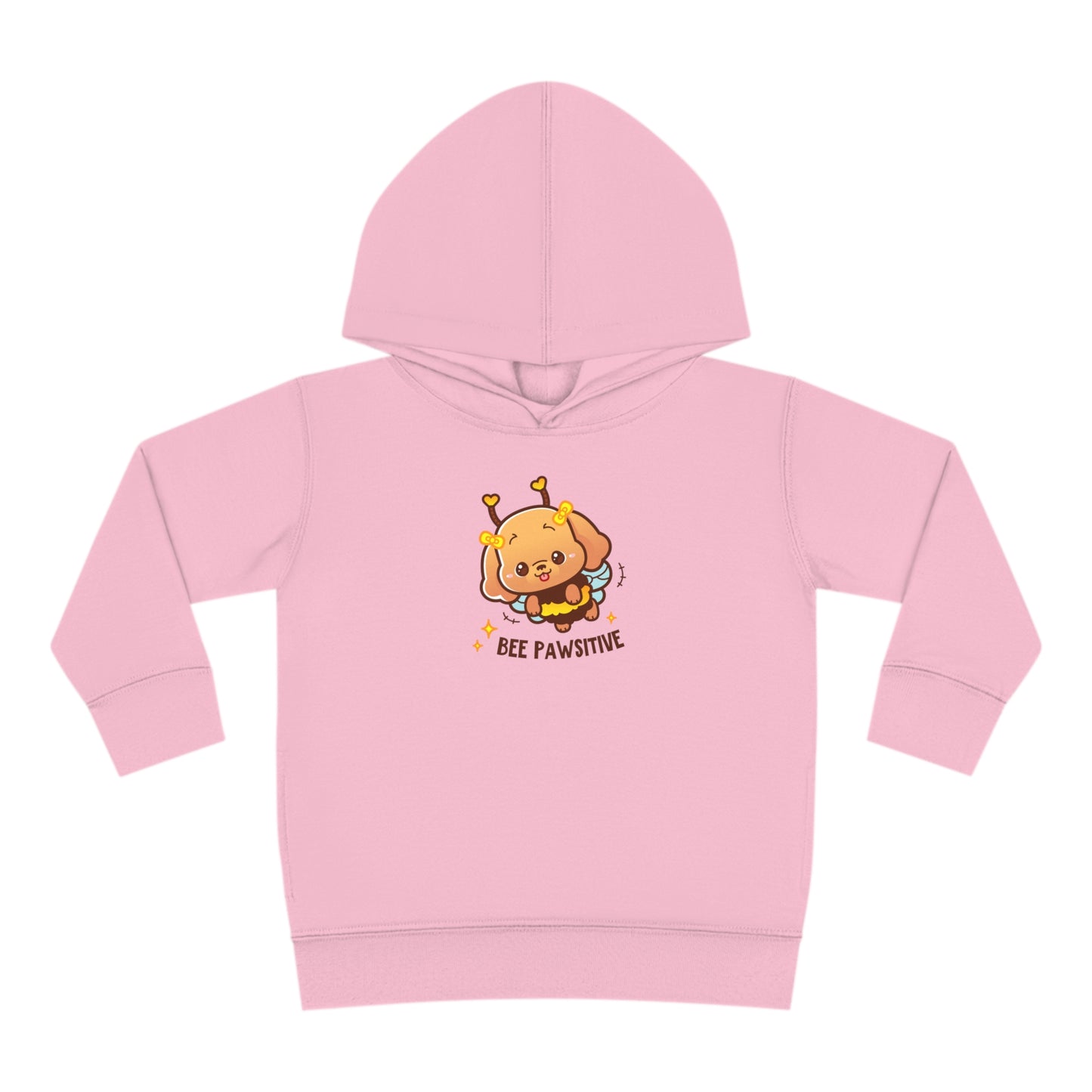 Bee Pawsitive Toddler Pullover Fleece Hoodie, Cute Dog Inspired Kids Hoodie, Be Positive Pullover For Toddlers, Gift For Toddler