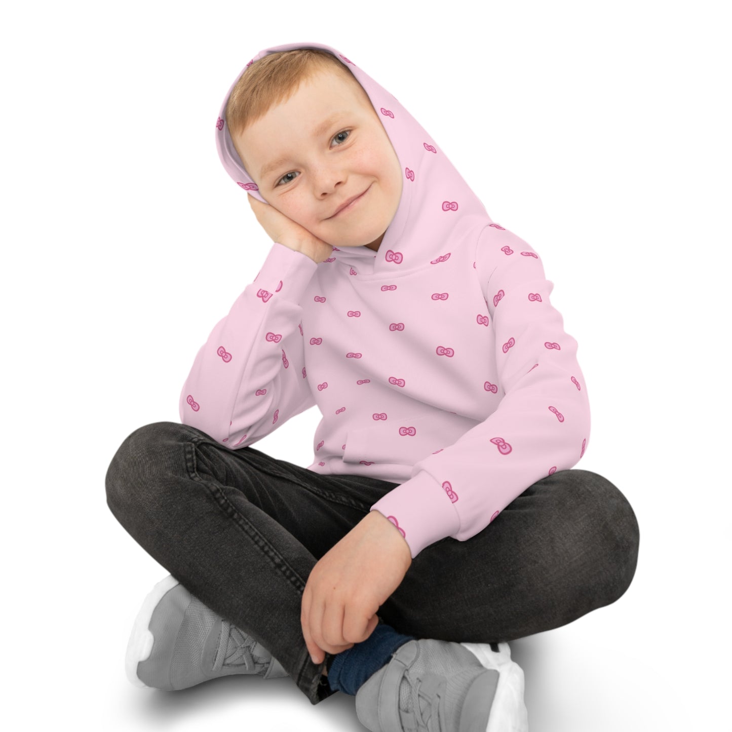 Chloe's Pink Bows Hoodie, Cute Kids Hoodie, Kawaii Kids Pullover
