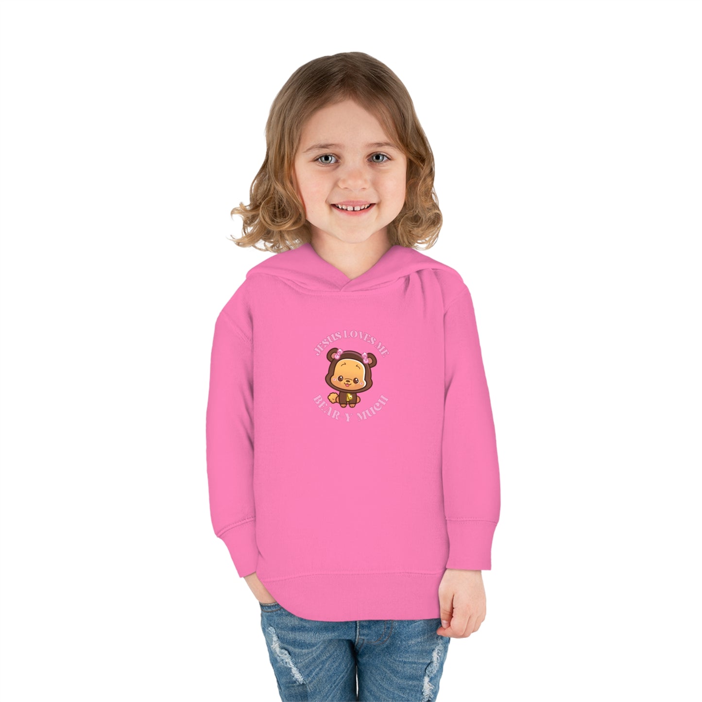 Jesus Loves Me Beary Much Kids Pullover Fleece Hoodie, Christian Pullover for Kids, Jesus Hoodie, Toddler & Youth Faith Apparel