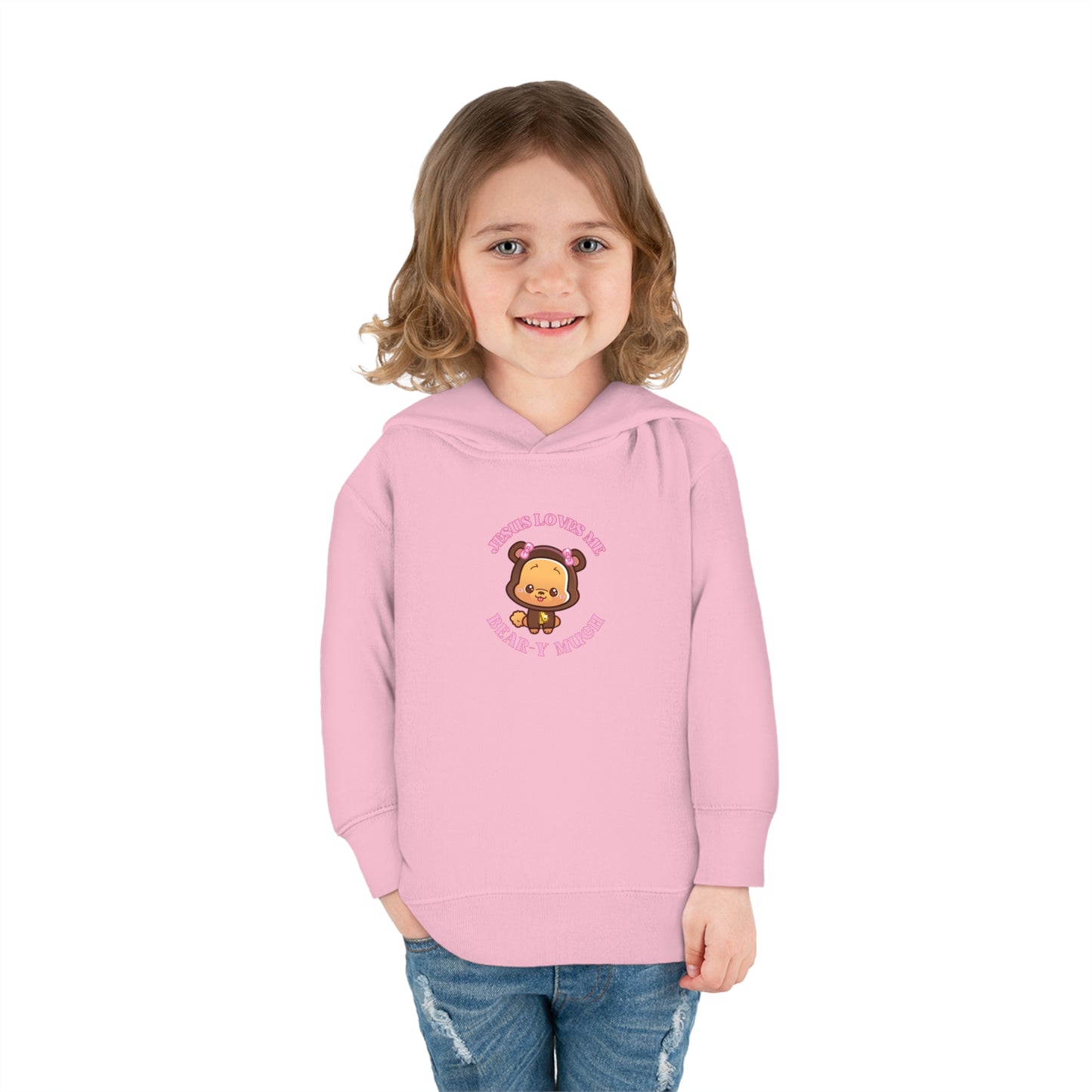 Jesus Loves Me Beary Much Kids Pullover Fleece Hoodie, Christian Pullover for Kids, Jesus Hoodie, Toddler & Youth Faith Apparel