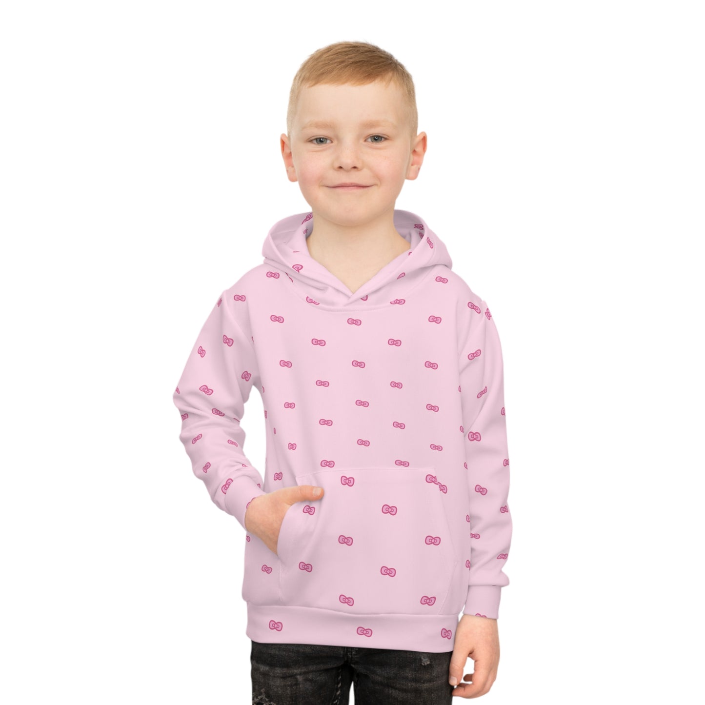 Chloe's Pink Bows Hoodie, Cute Kids Hoodie, Kawaii Kids Pullover
