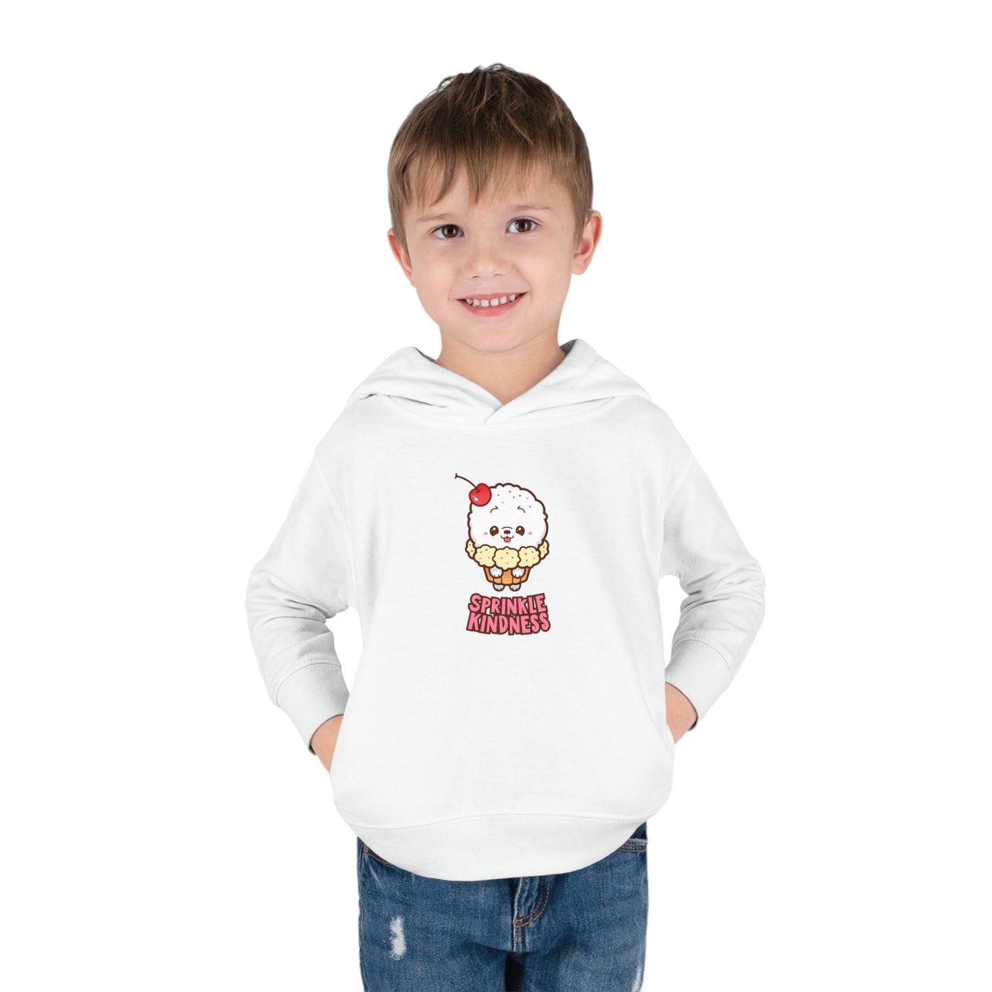 Sprinkle Kindness Toddler Pullover Fleece Hoodie, Pink Shirt Day Sweatshirt, Anti-Bullying Apparel For Kids