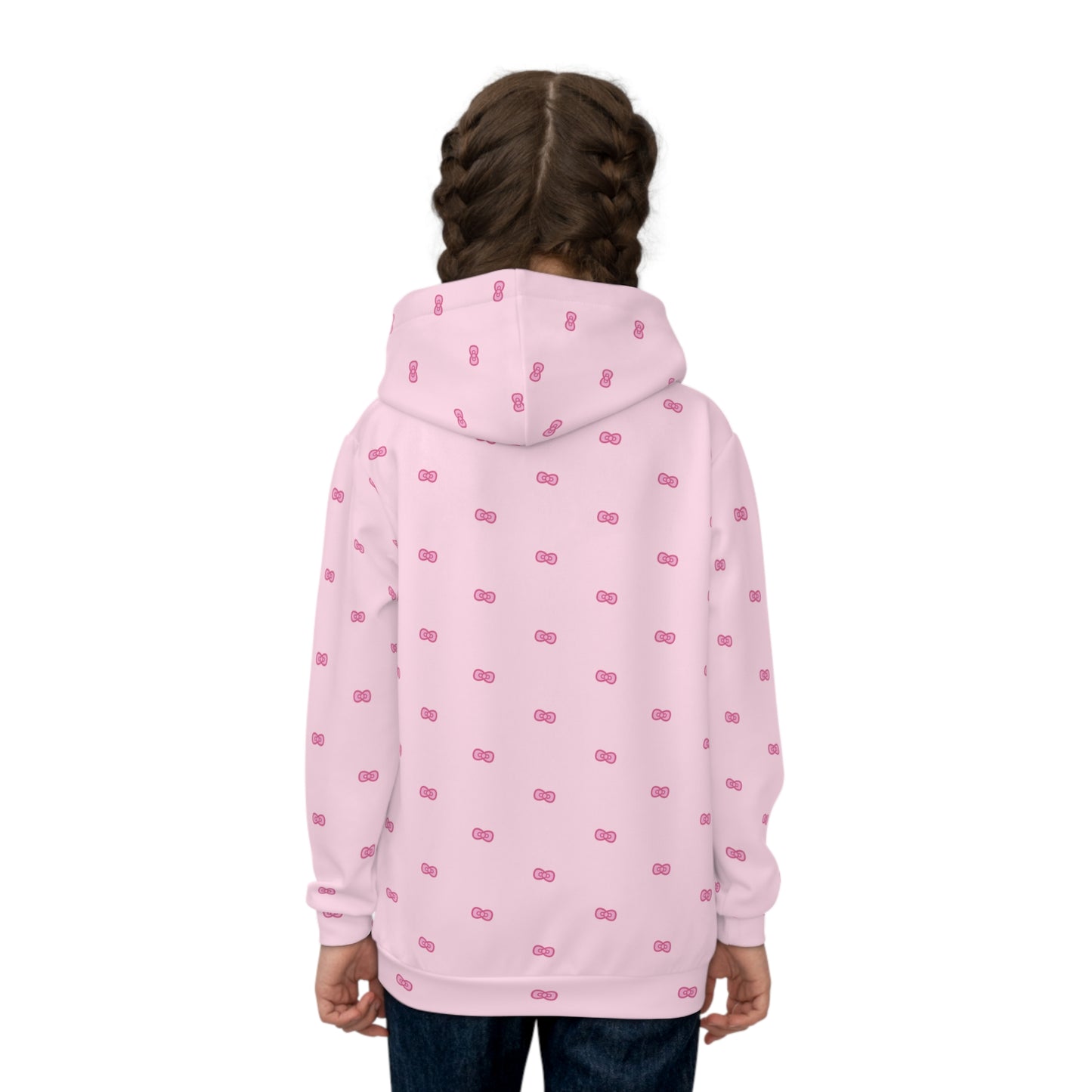 Chloe's Pink Bows Hoodie, Cute Kids Hoodie, Kawaii Kids Pullover