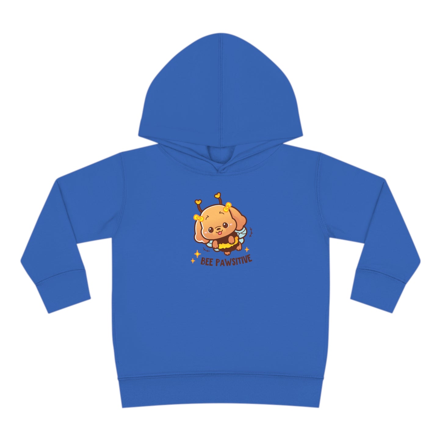 Bee Pawsitive Toddler Pullover Fleece Hoodie, Cute Dog Inspired Kids Hoodie, Be Positive Pullover For Toddlers, Gift For Toddler