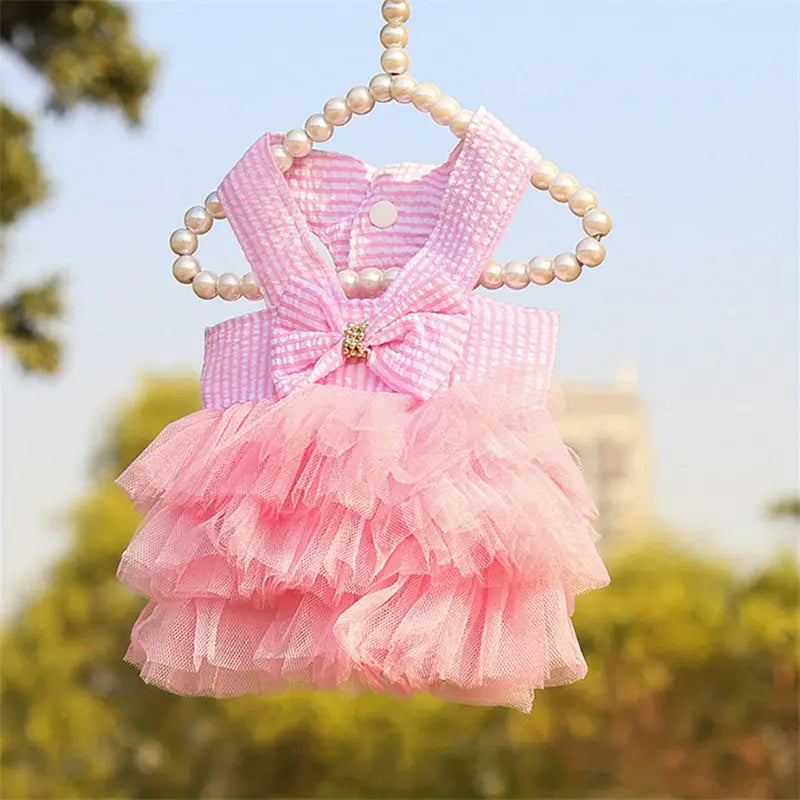 Pretty In Pink Pinstripes Pup Dress
