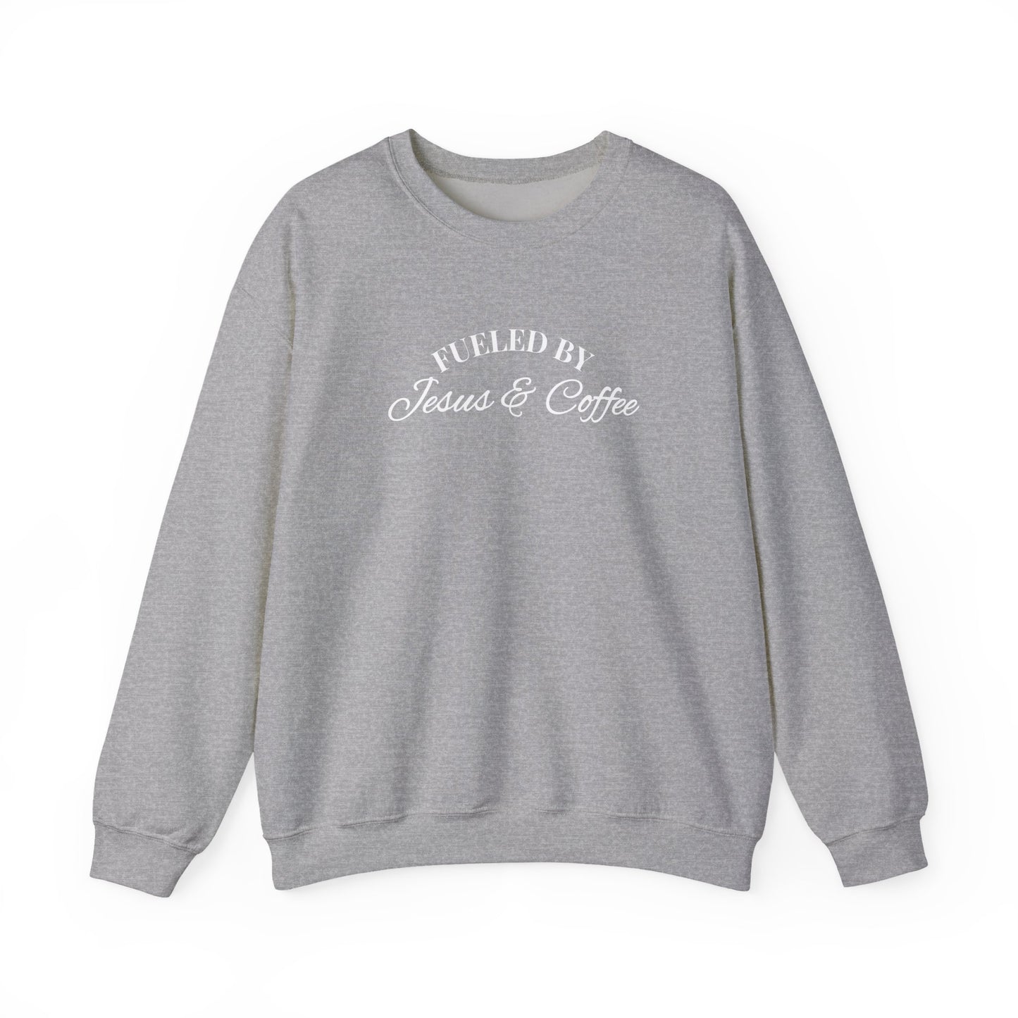 Fueled by Jesus and Coffee Sweatshirt — Christian Faith Coffee Crewneck