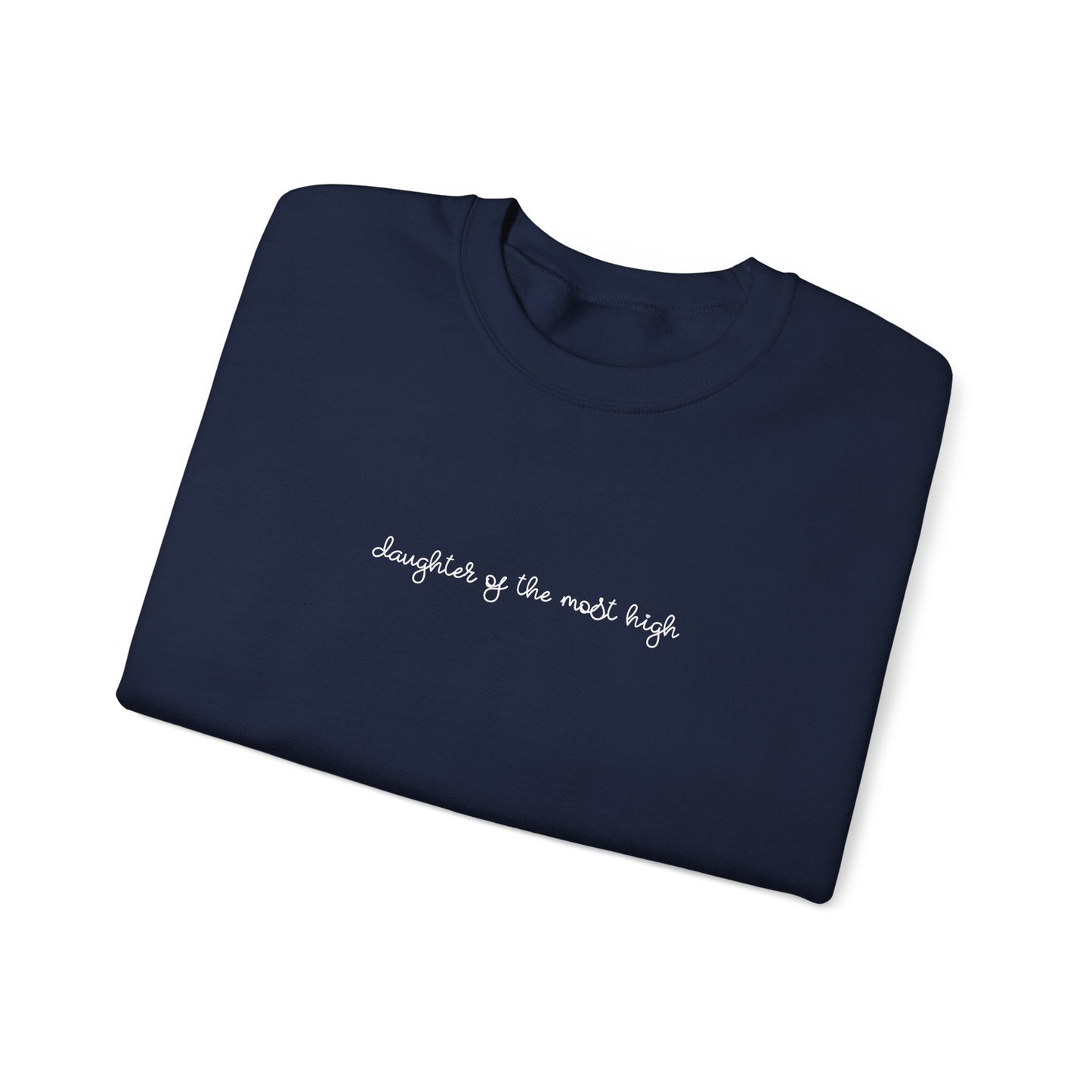 "Daughter of the Most High" Script Crewneck Sweatshirt, Bow Crewneck