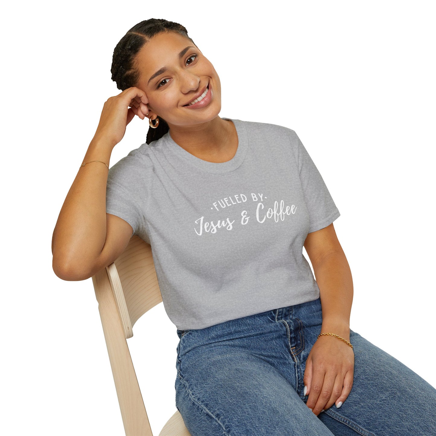 Jesus & Coffee T-Shirt - "Fueled by Jesus & Coffee" Christian Faith Graphic Tee