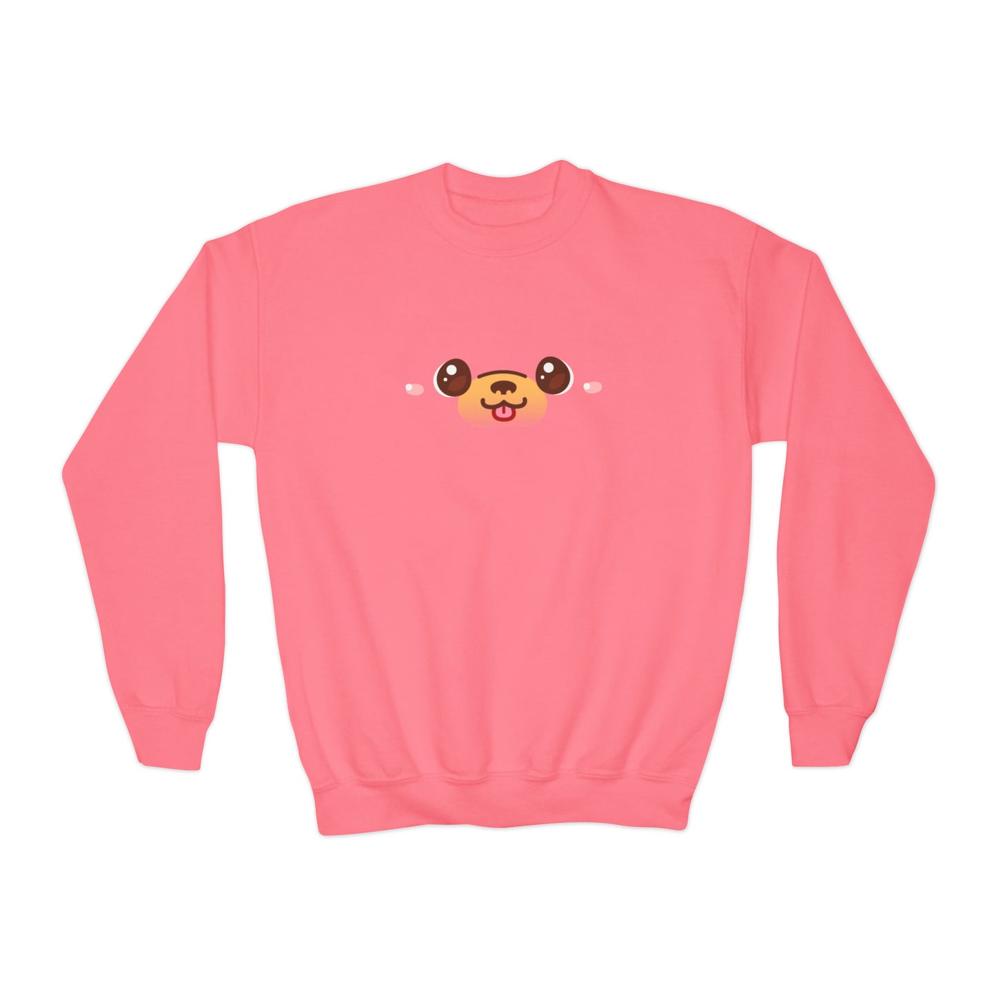Youth Cartoon Printed Sweatshirt, Chibi Sweatshirt, Cute Anime Crewneck, Dog Lover Gift, Dog Lover Crewneck