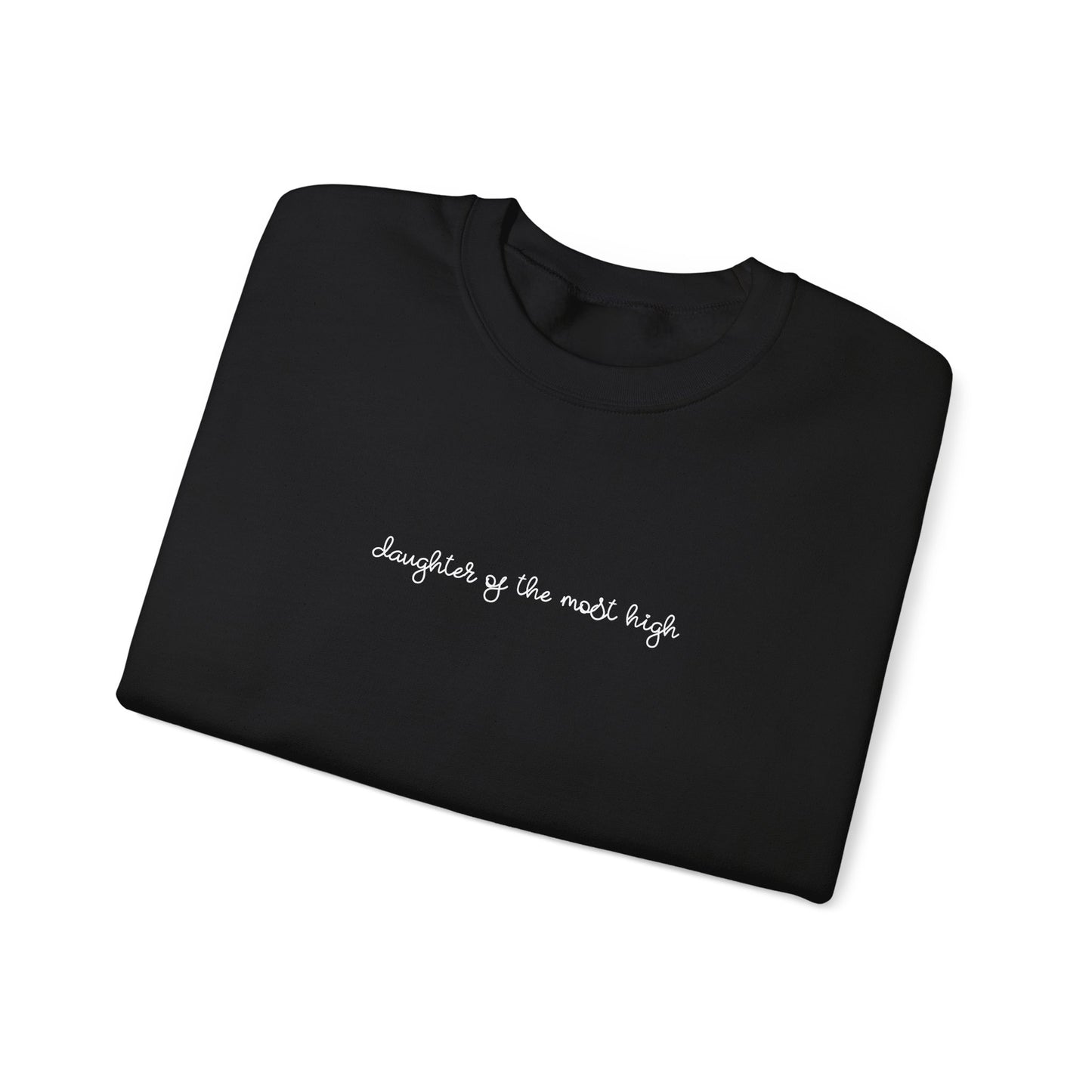 "Daughter of the Most High" Script Crewneck Sweatshirt, Bow Crewneck
