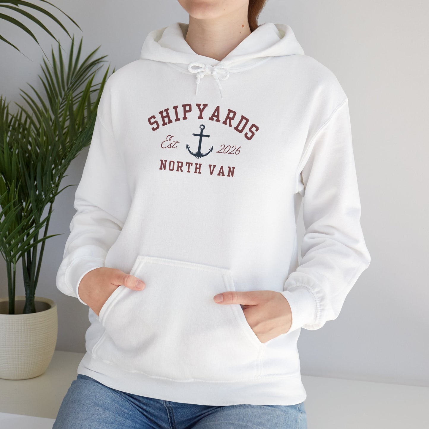 Shipyards Anchor Hoodie — Nautical Anchor Graphic Sweatshirt for Maritime Fans
