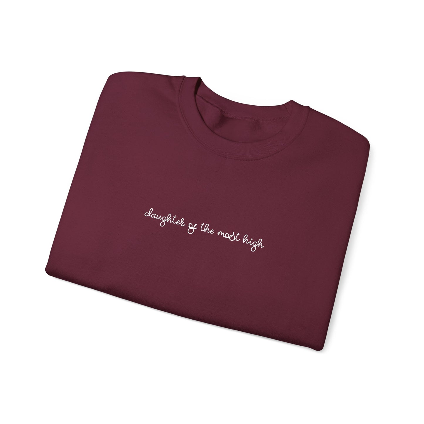 "Daughter of the Most High" Script Crewneck Sweatshirt, Bow Crewneck