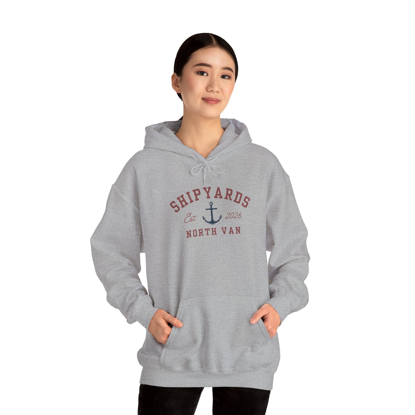 Shipyards Anchor Hoodie — Nautical Anchor Graphic Sweatshirt for Maritime Fans