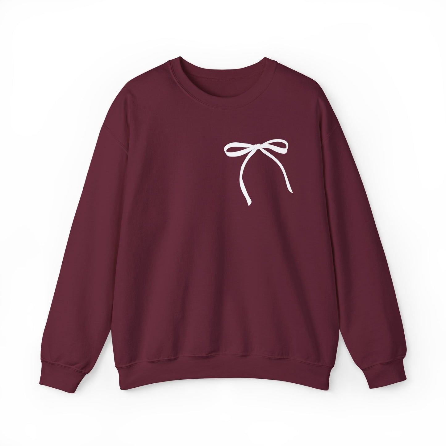 Minimalist Bow Crewneck Sweatshirt Simple Chic Bow Design