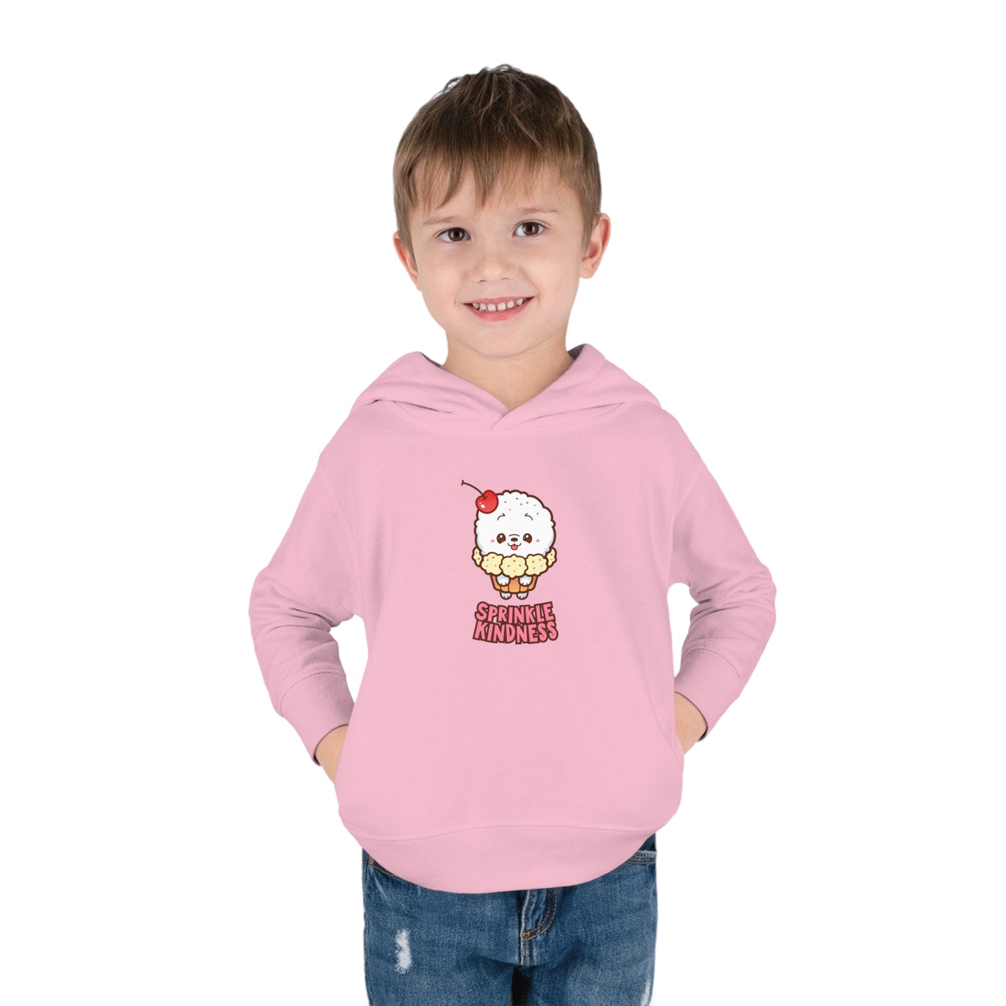 Sprinkle Kindness Toddler Pullover Fleece Hoodie, Pink Shirt Day Sweatshirt, Anti-Bullying Apparel For Kids
