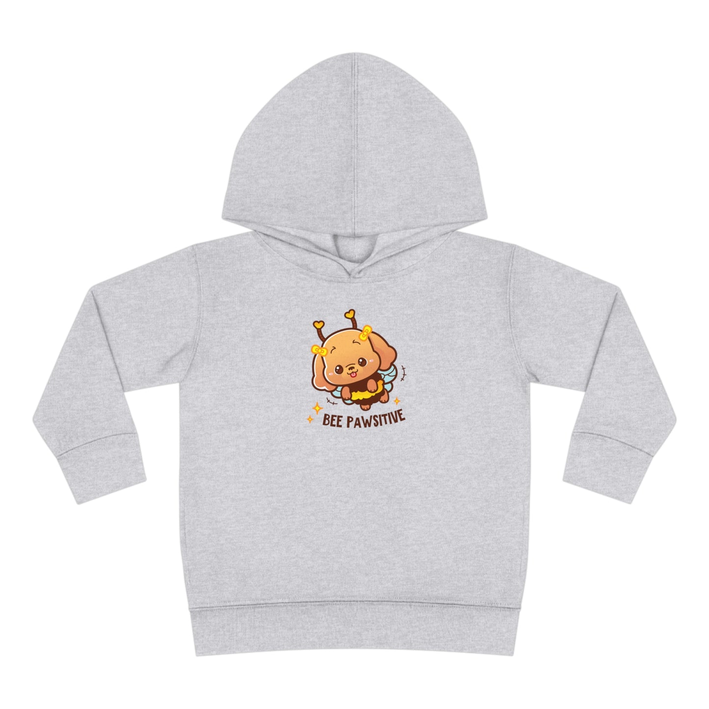 Bee Pawsitive Toddler Pullover Fleece Hoodie, Cute Dog Inspired Kids Hoodie, Be Positive Pullover For Toddlers, Gift For Toddler