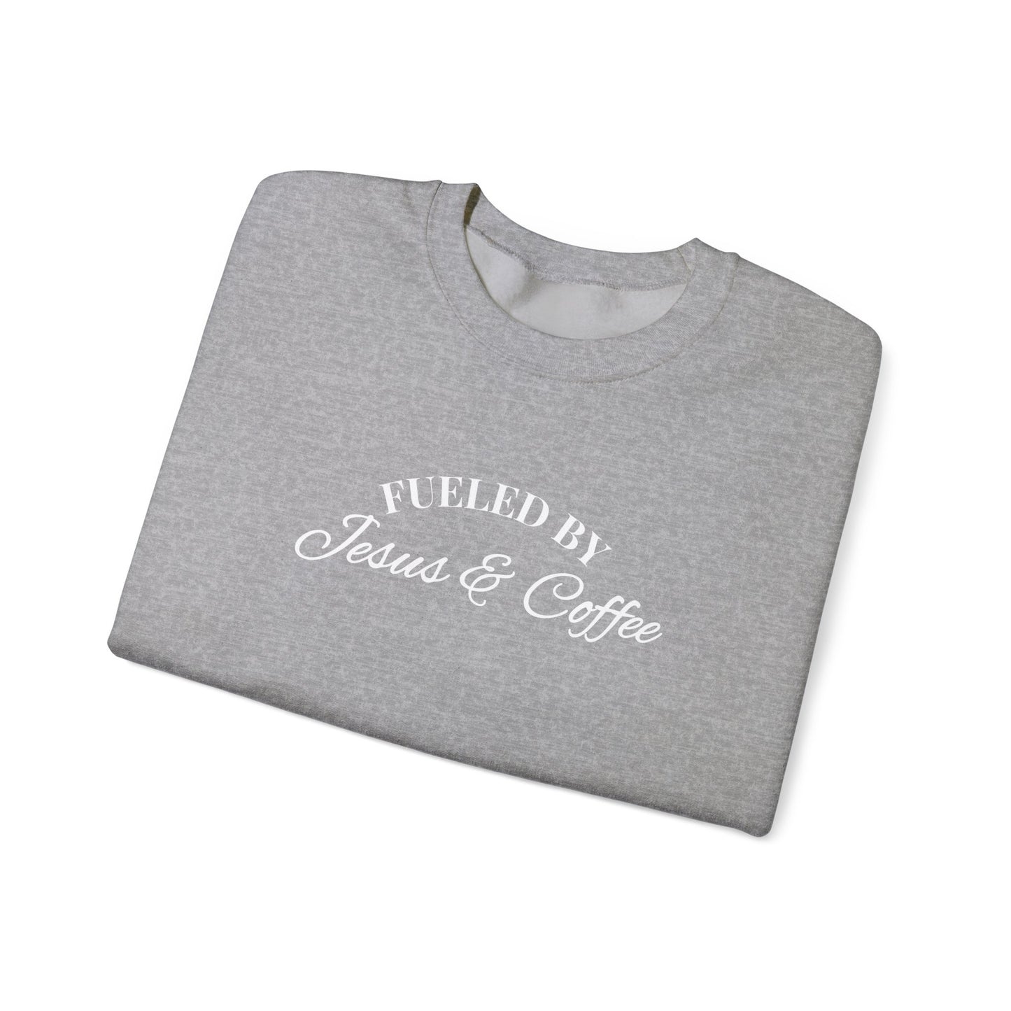 Fueled by Jesus and Coffee Sweatshirt — Christian Faith Coffee Crewneck