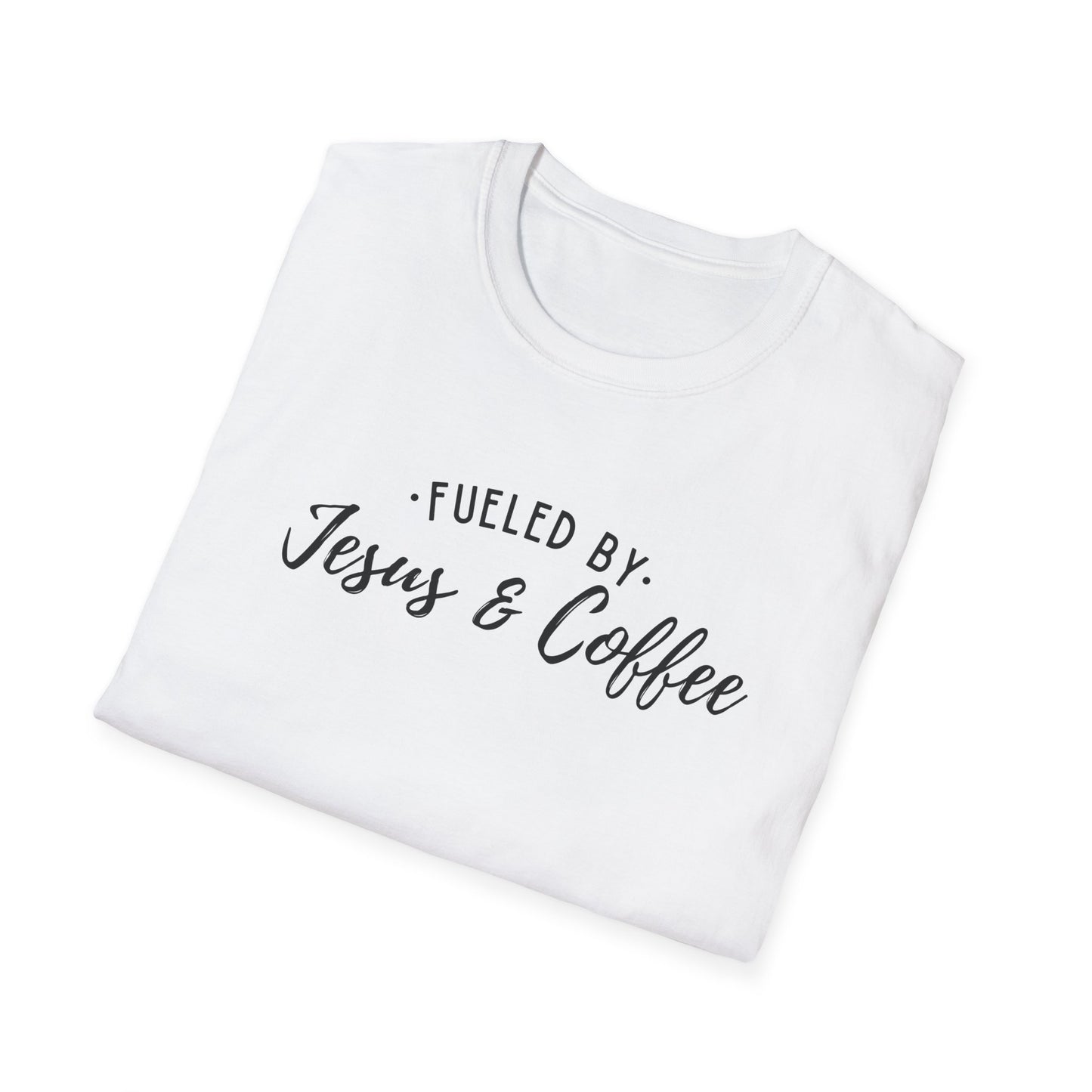 Jesus & Coffee T-Shirt - "Fueled by Jesus & Coffee" Christian Faith Graphic Tee