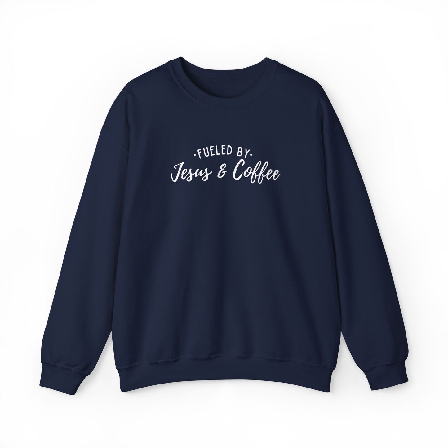 Fueled by Jesus and Coffee Faith Crewneck Sweatshirt, Jesus Crewneck, Coffee Lover Gift