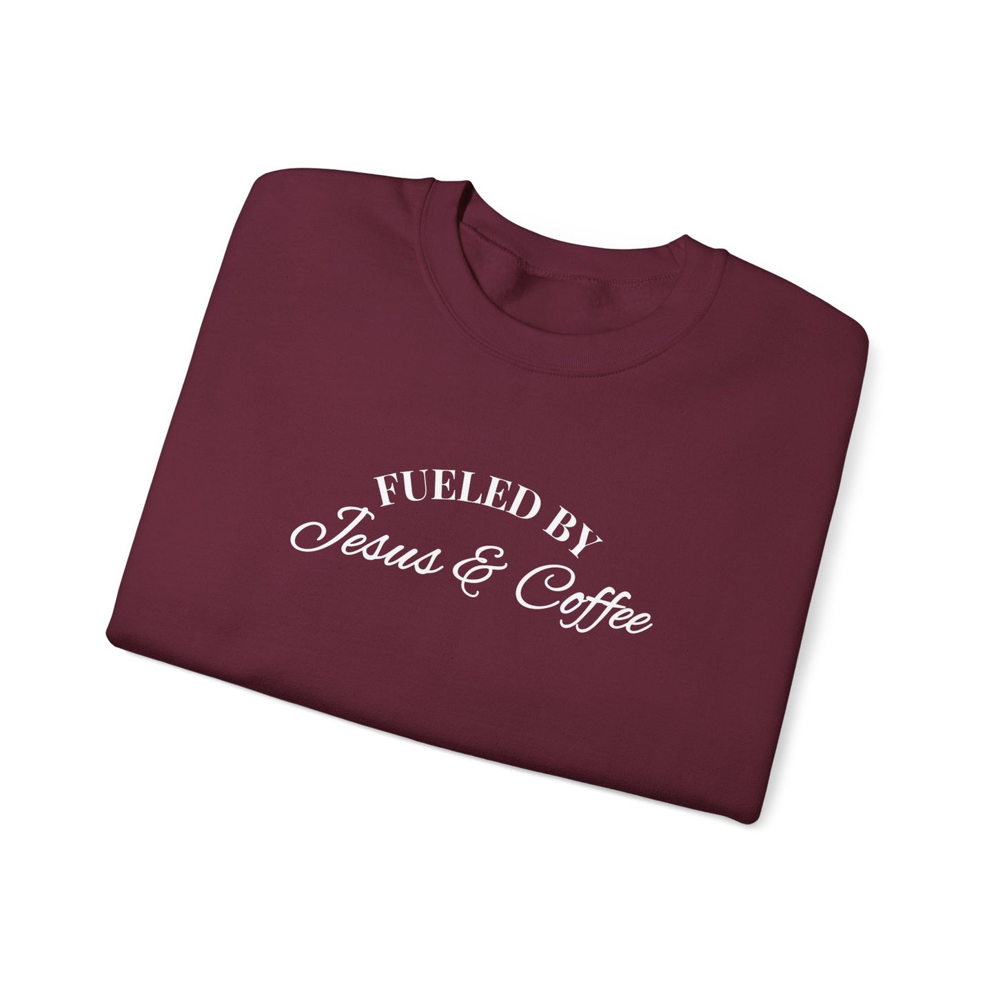 Fueled by Jesus and Coffee Sweatshirt — Christian Faith Coffee Crewneck