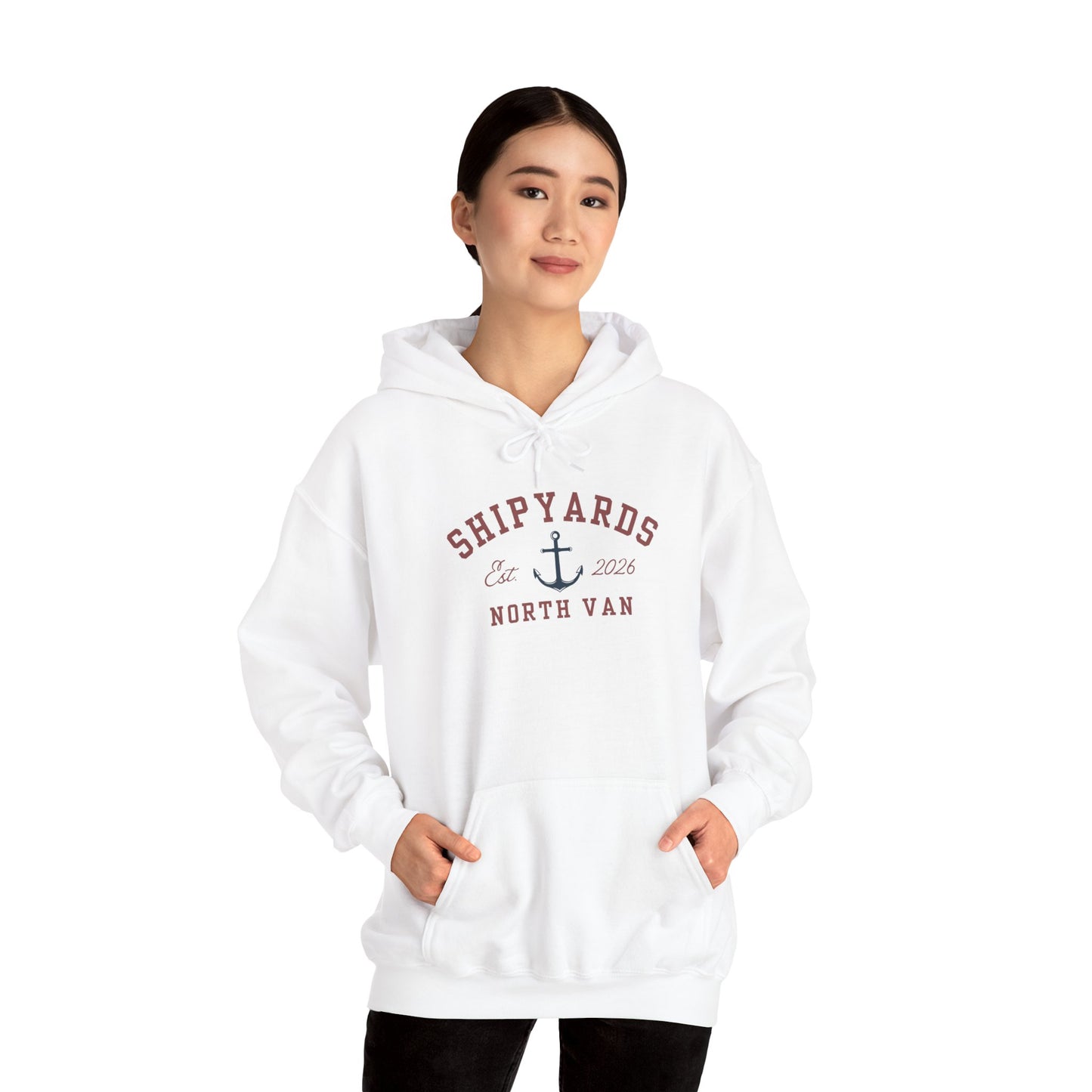 Shipyards Anchor Hoodie — Nautical Anchor Graphic Sweatshirt for Maritime Fans