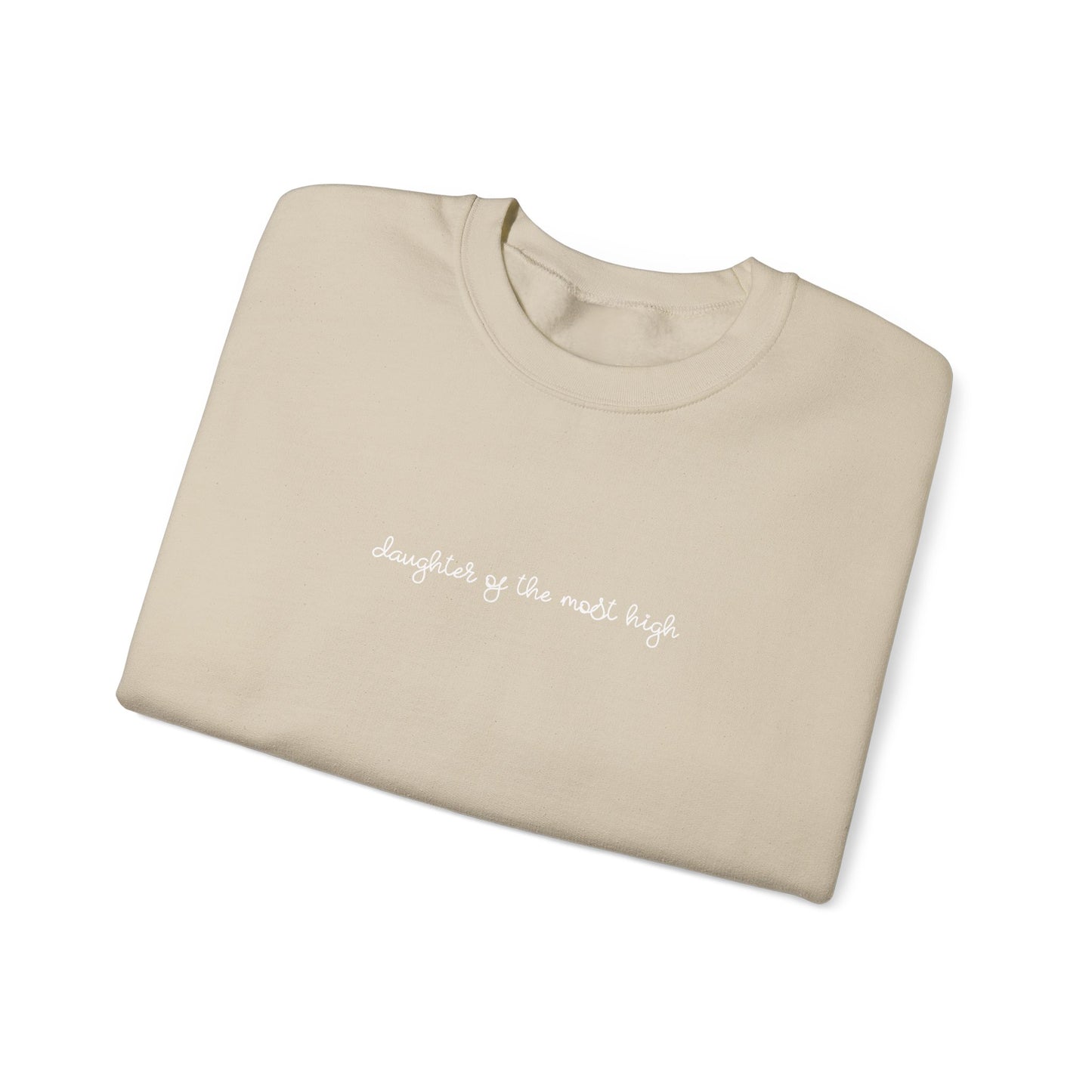 "Daughter of the Most High" Script Crewneck Sweatshirt, Bow Crewneck
