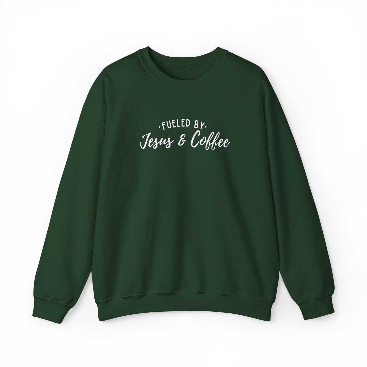 Fueled by Jesus and Coffee Faith Crewneck Sweatshirt, Jesus Crewneck, Coffee Lover Gift