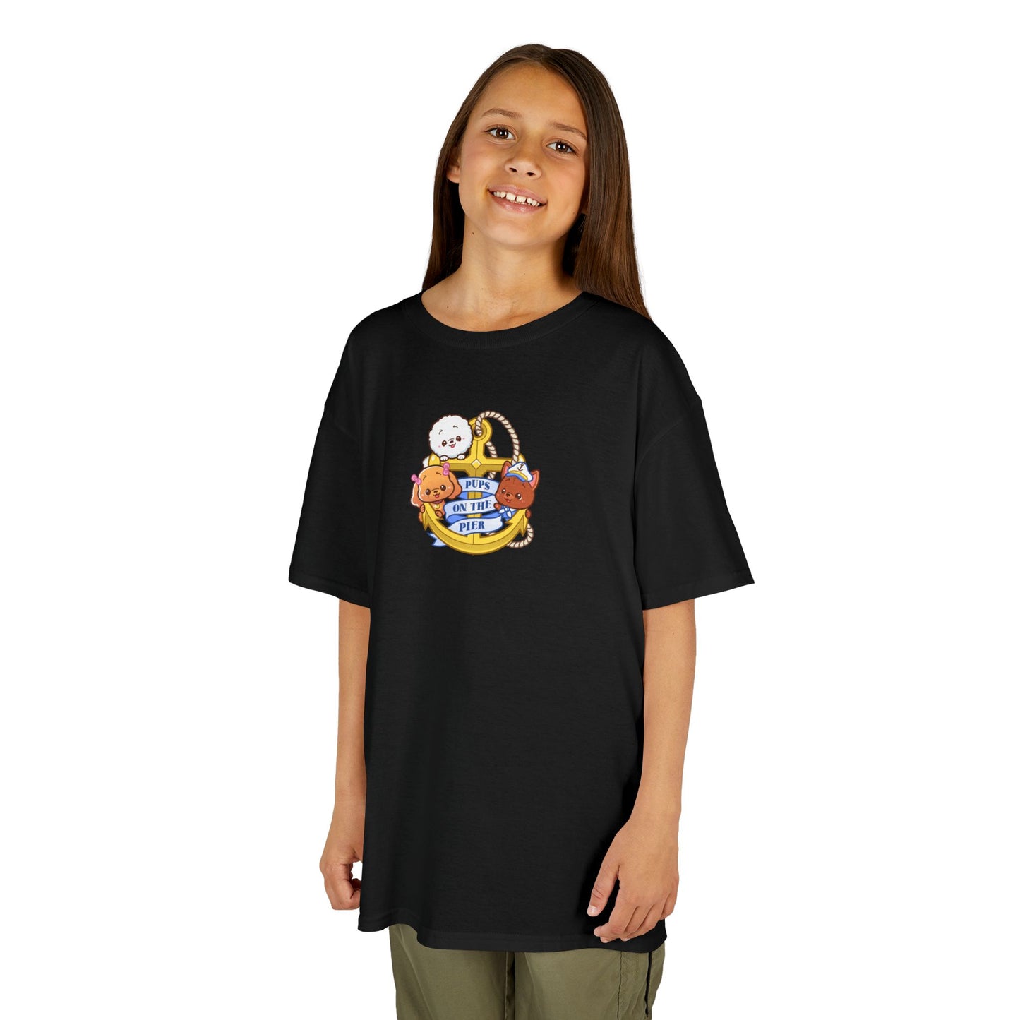 Pups On The Pier Logo Kids Tee | Dog Lover T-shirt