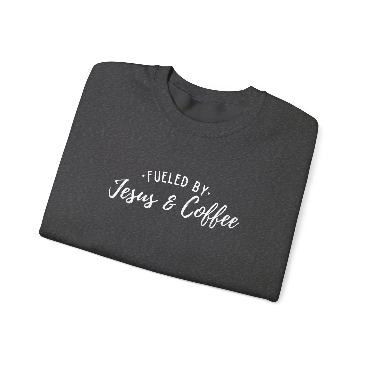 Fueled by Jesus and Coffee Faith Crewneck Sweatshirt, Jesus Crewneck, Coffee Lover Gift