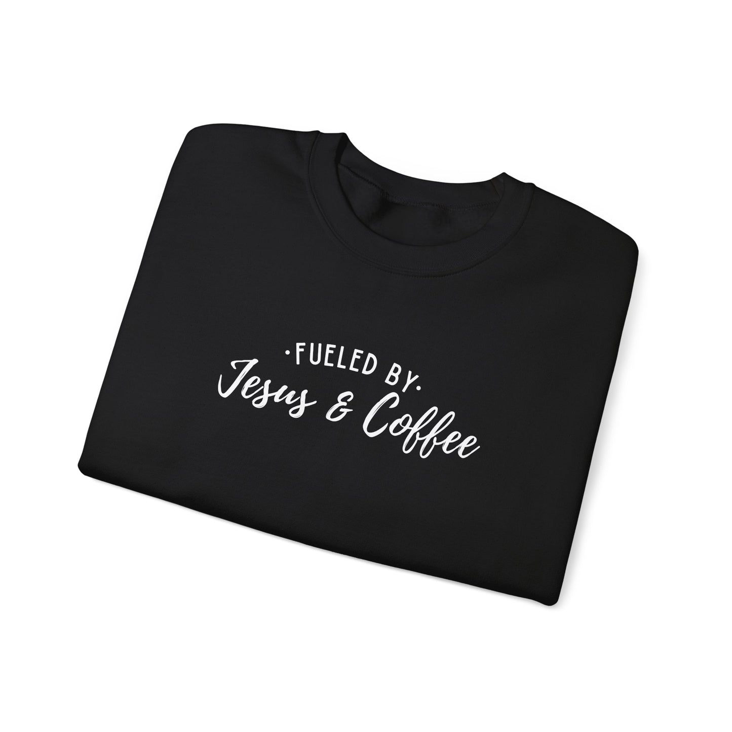 Fueled by Jesus and Coffee Faith Crewneck Sweatshirt, Jesus Crewneck, Coffee Lover Gift