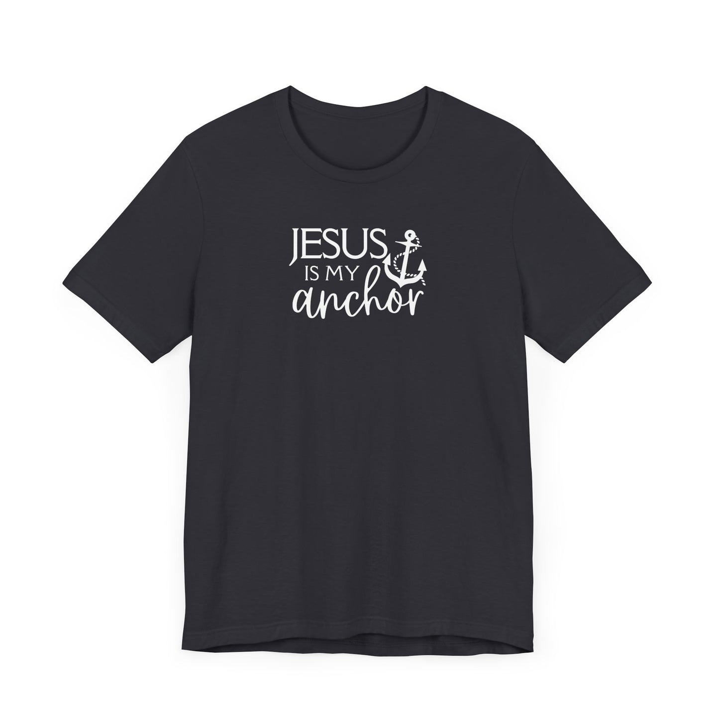 Jesus Is My Anchor Jersey Short Sleeve Tee, Faith Based T-shirt, Nautical T-shirt, Women's Faith Apparel