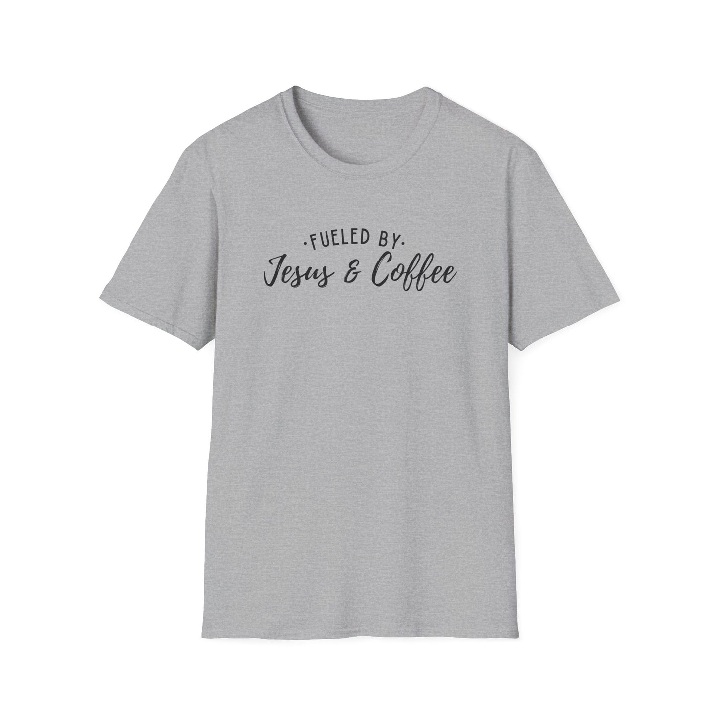 Jesus & Coffee T-Shirt - "Fueled by Jesus & Coffee" Christian Faith Graphic Tee
