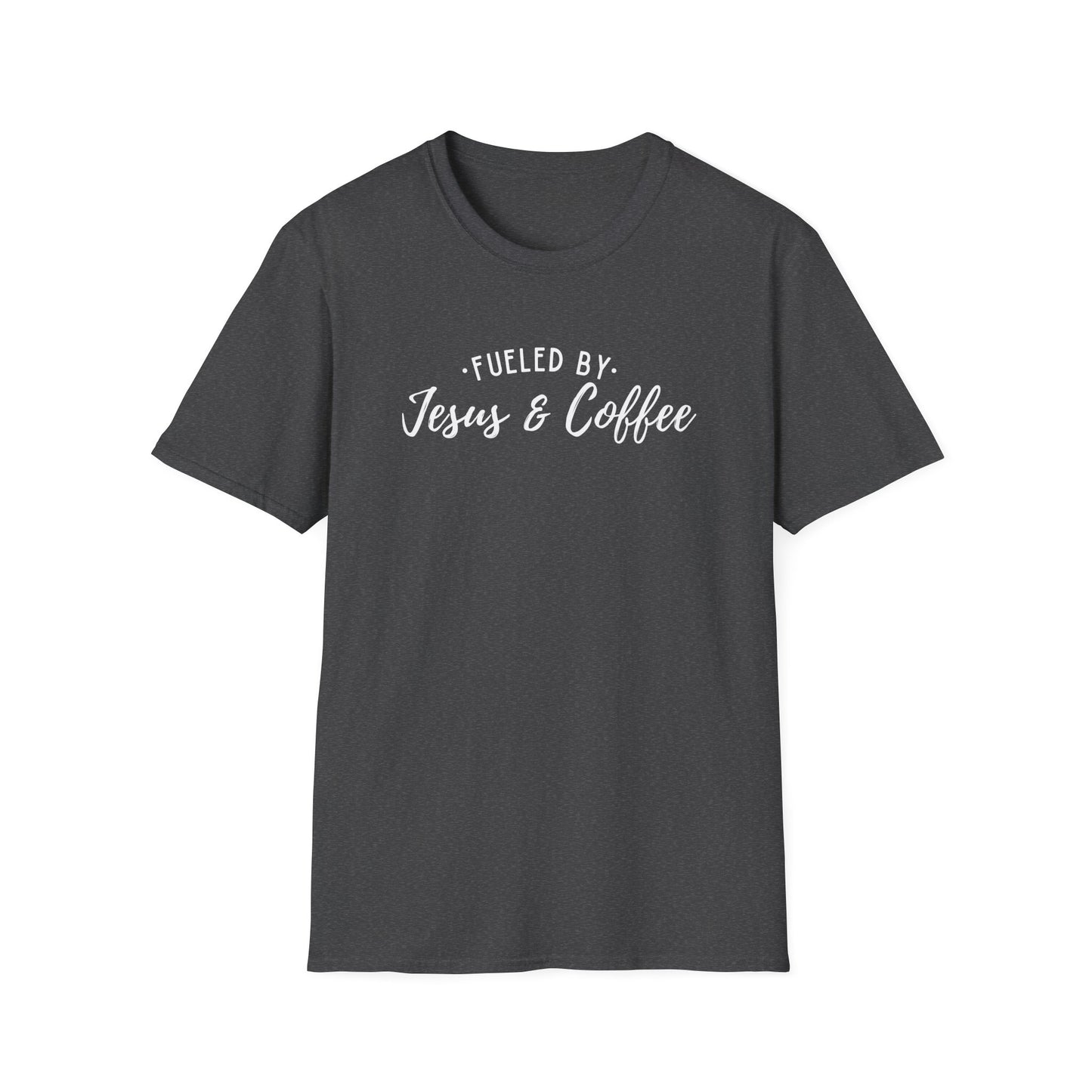 Jesus & Coffee T-Shirt - "Fueled by Jesus & Coffee" Christian Faith Graphic Tee