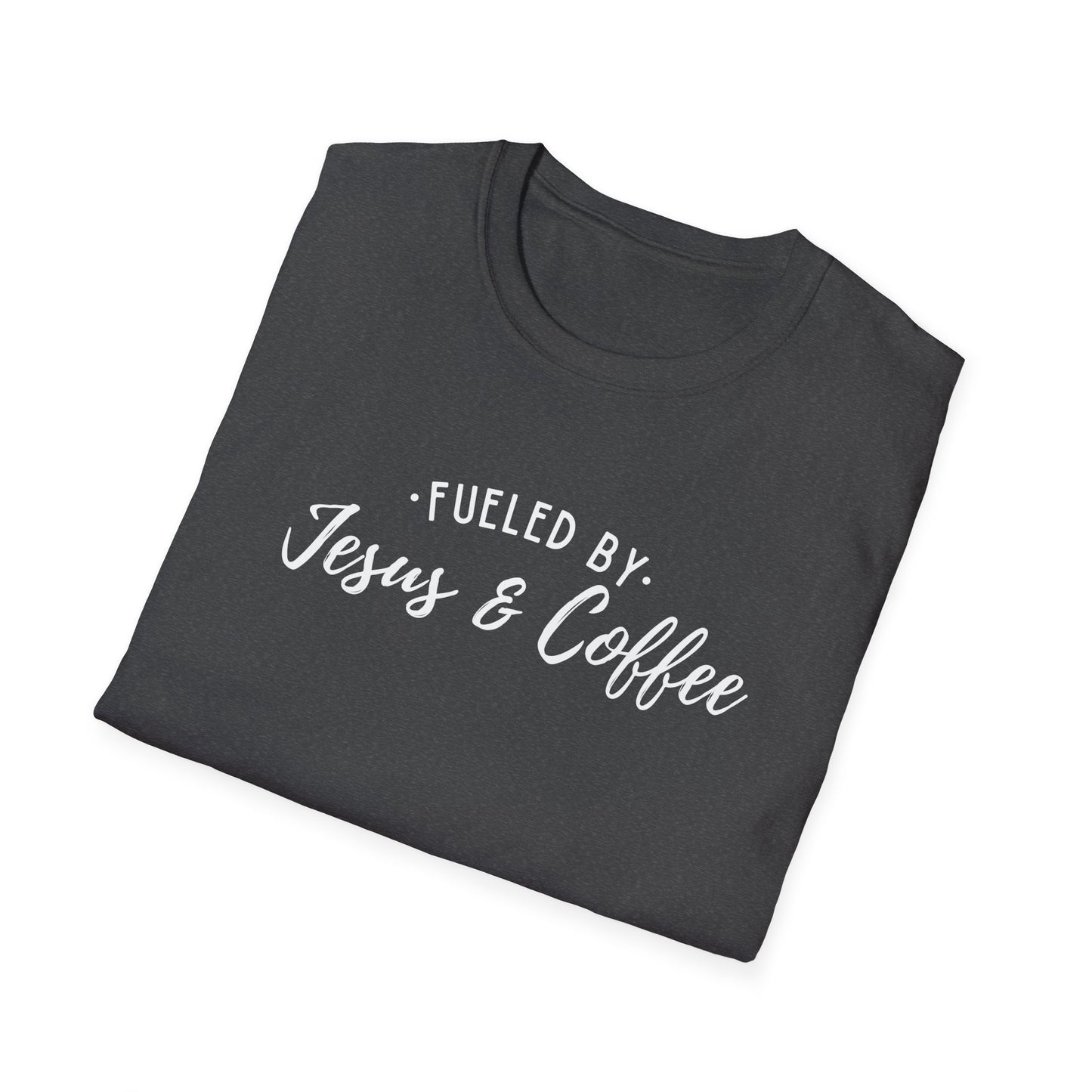Jesus & Coffee T-Shirt - "Fueled by Jesus & Coffee" Christian Faith Graphic Tee