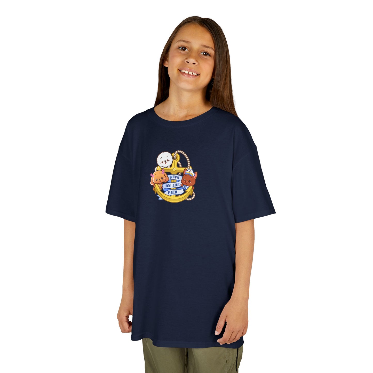 Pups On The Pier Logo Kids Tee | Dog Lover T-shirt