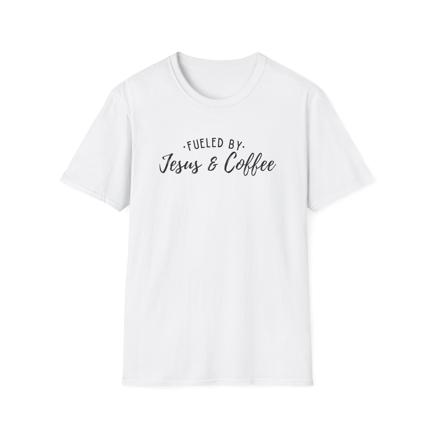 Jesus & Coffee T-Shirt - "Fueled by Jesus & Coffee" Christian Faith Graphic Tee