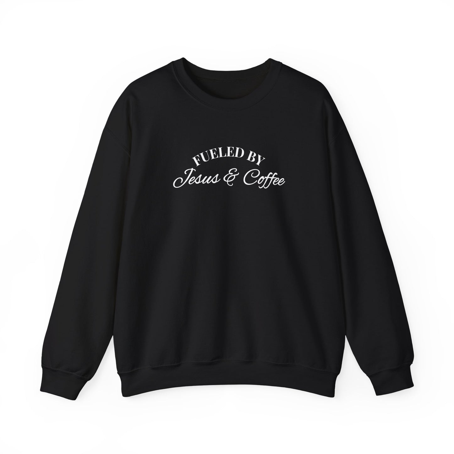 Fueled by Jesus and Coffee Sweatshirt — Christian Faith Coffee Crewneck