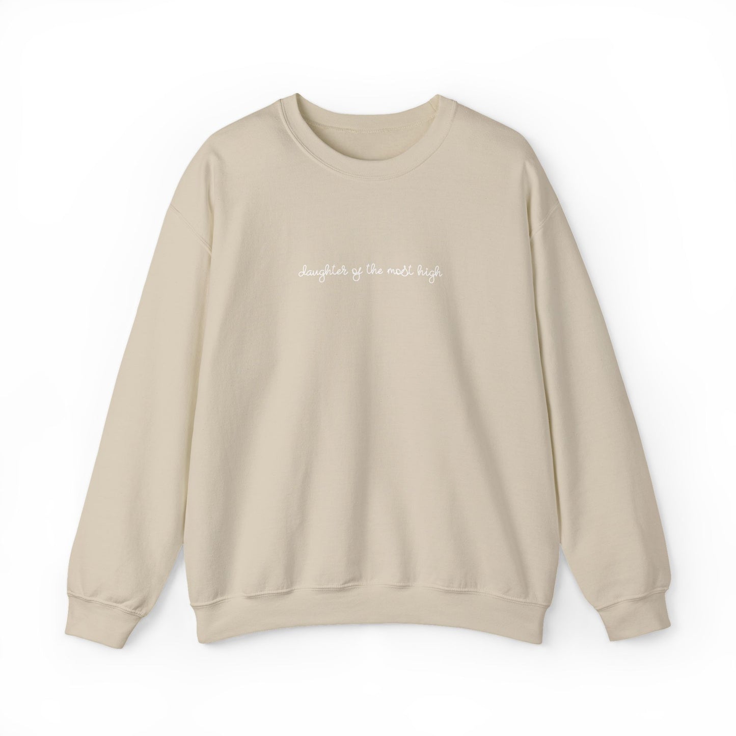 "Daughter of the Most High" Script Crewneck Sweatshirt, Bow Crewneck