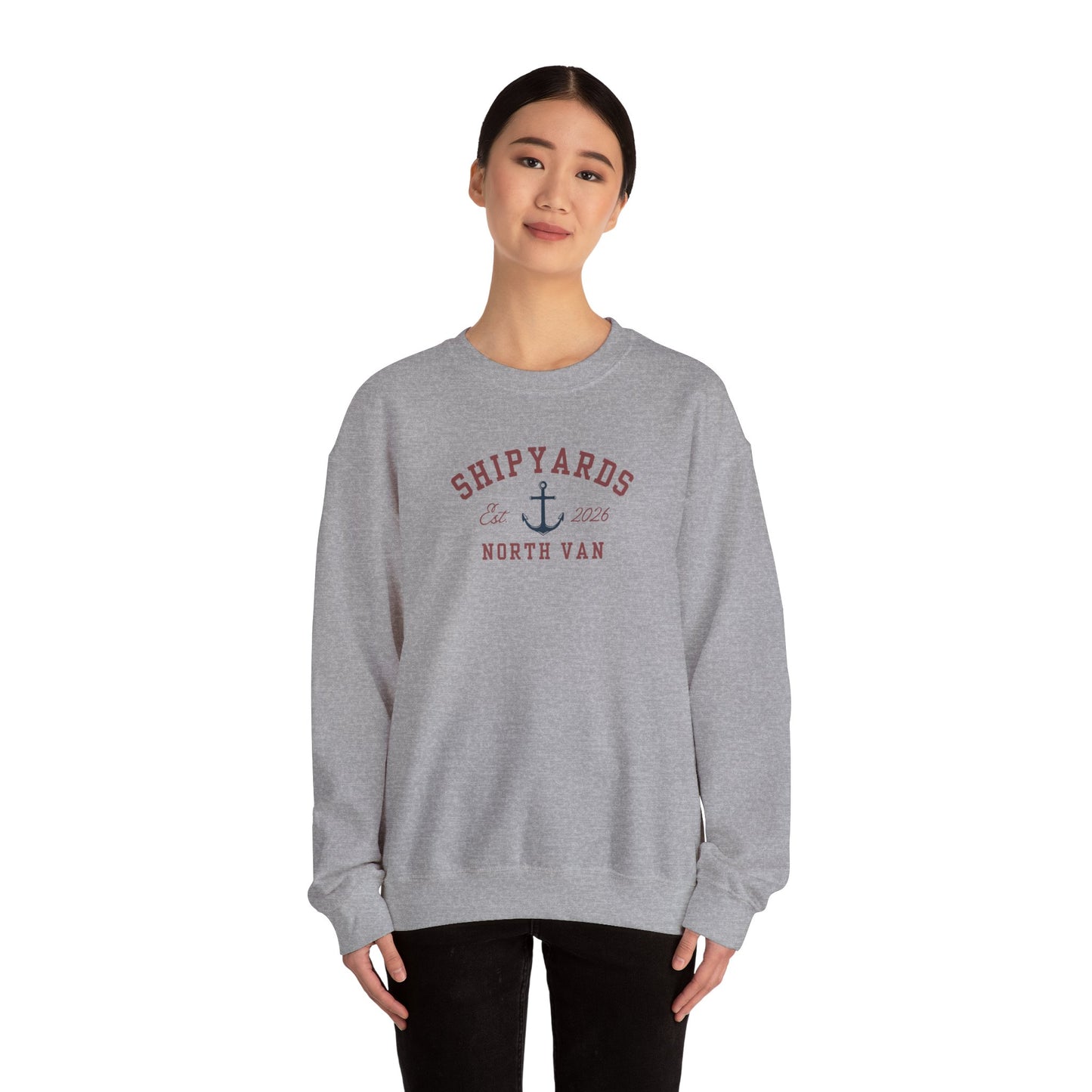Shipyards North Van Crewneck Sweatshirt — Nautical Graphic Crewneck