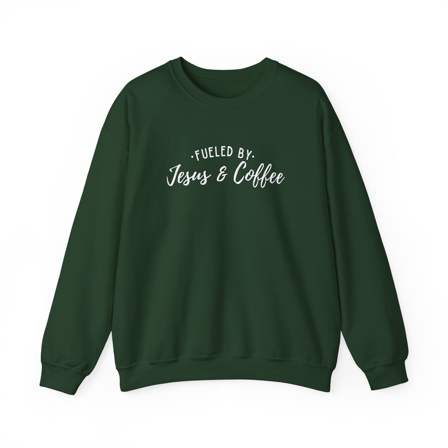 Crewneck - "Fueled by Jesus & Coffee" Christian Crewneck