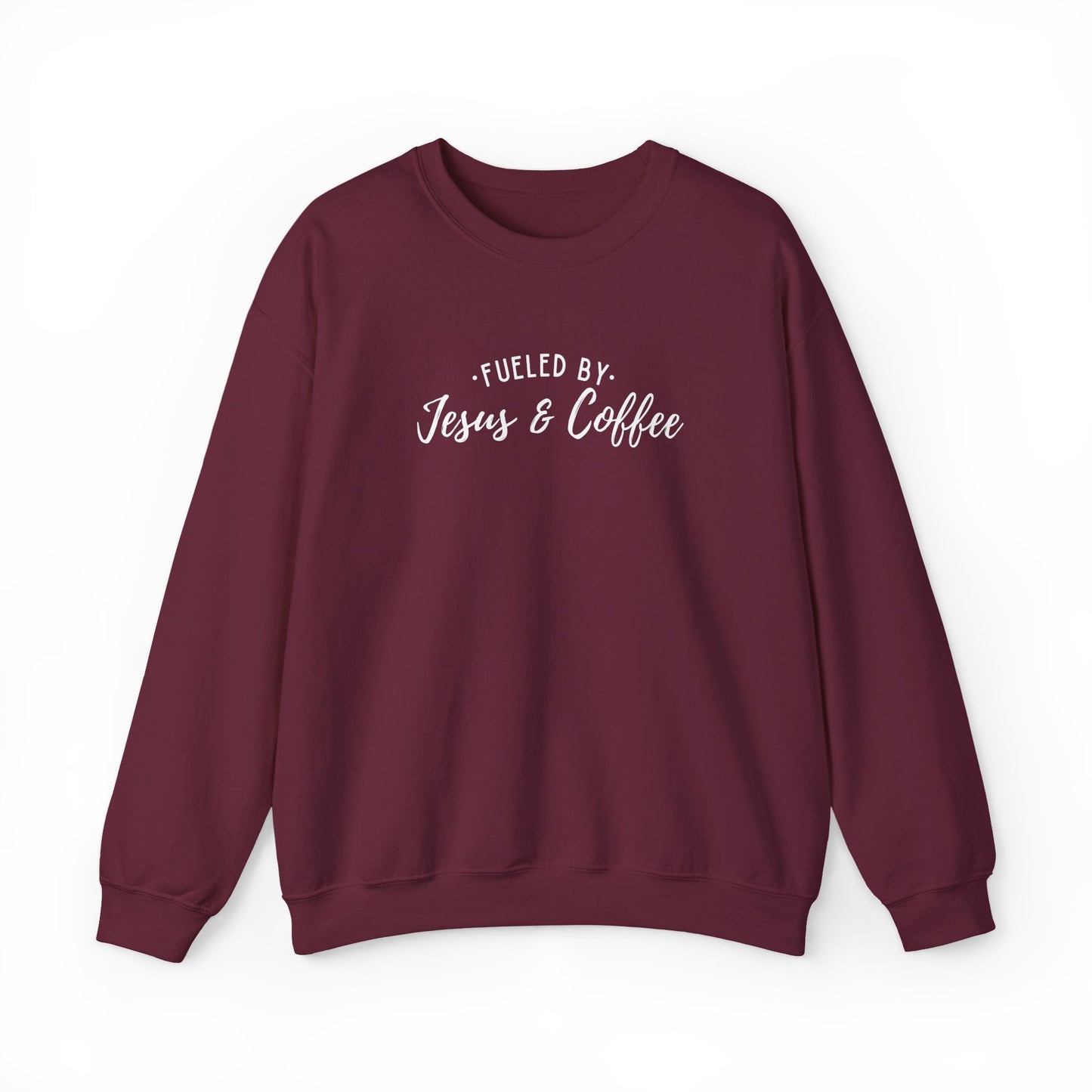 Fueled by Jesus and Coffee Faith Crewneck Sweatshirt, Jesus Crewneck, Coffee Lover Gift