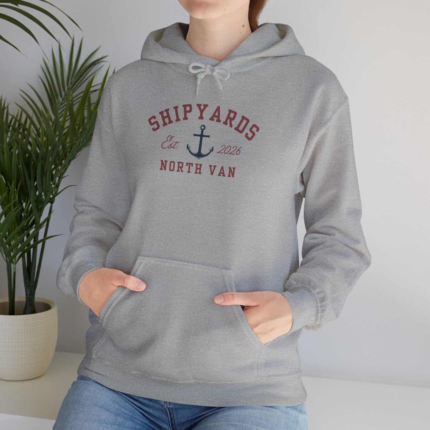 Shipyards Anchor Hoodie — Nautical Anchor Graphic Sweatshirt for Maritime Fans