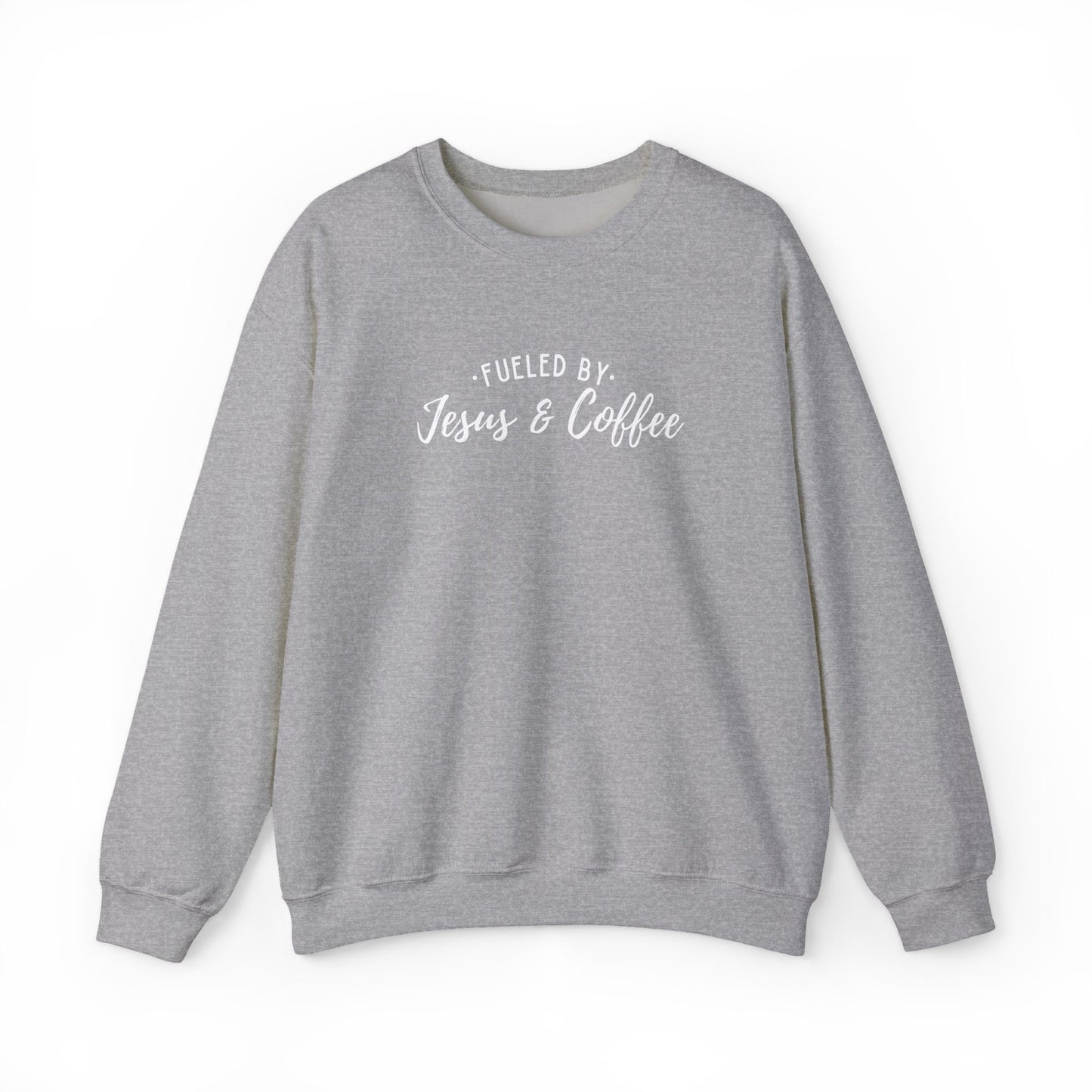 Fueled by Jesus and Coffee Faith Crewneck Sweatshirt, Jesus Crewneck, Coffee Lover Gift