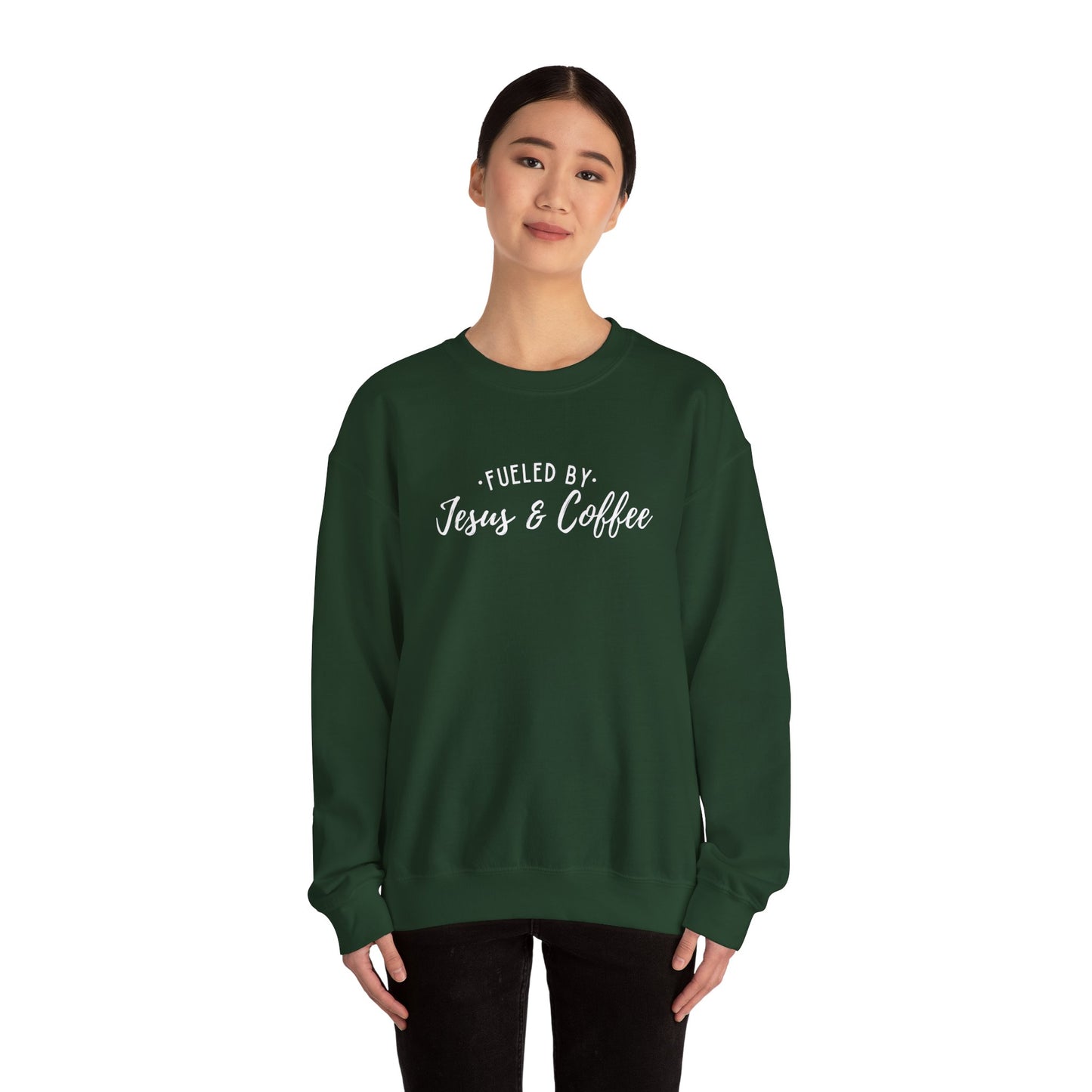 Crewneck - "Fueled by Jesus & Coffee" Christian Crewneck