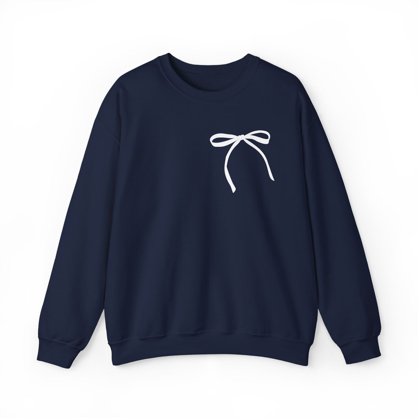 Minimalist Bow Crewneck Sweatshirt Simple Chic Bow Design