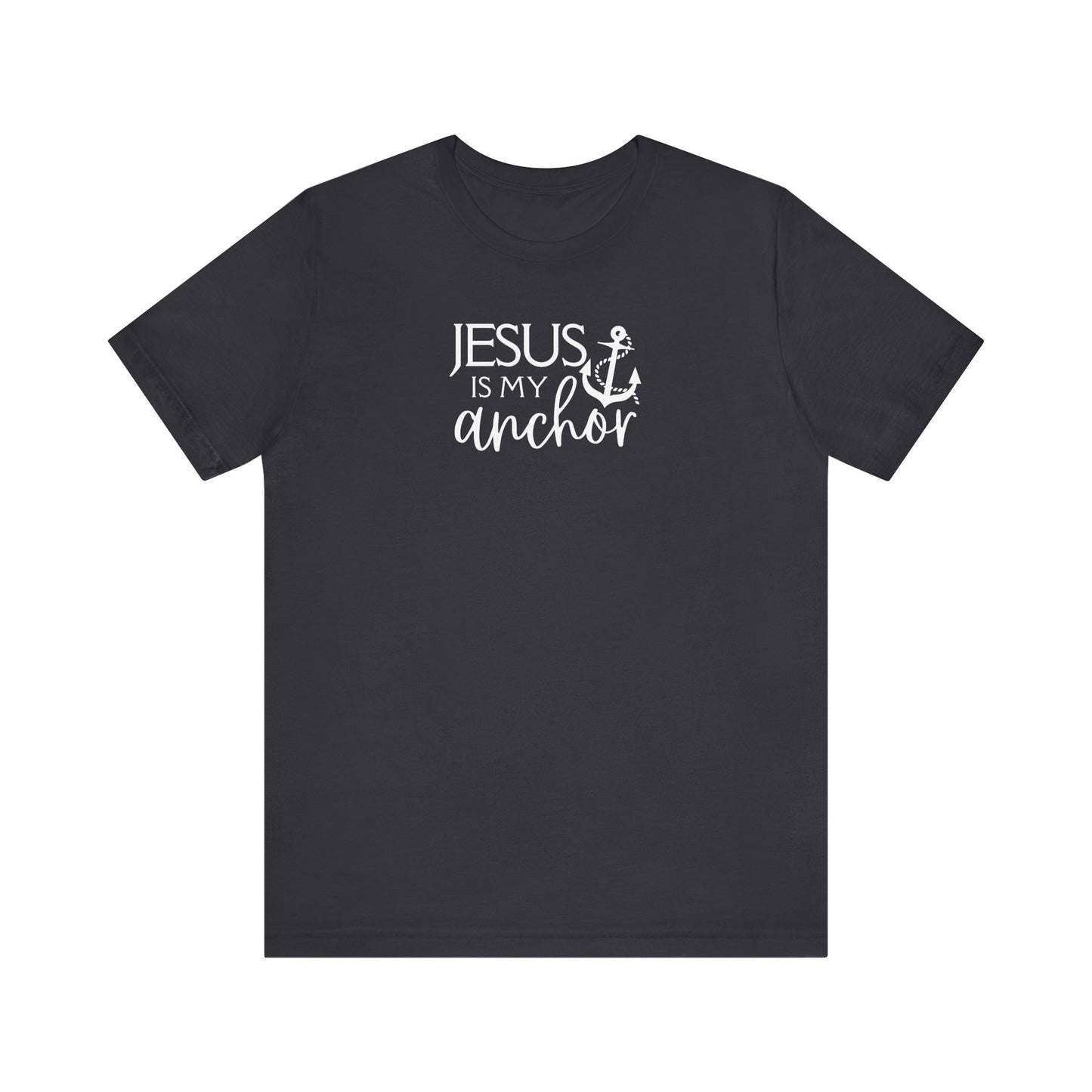 Jesus Is My Anchor Jersey Short Sleeve Tee, Faith Based T-shirt, Nautical T-shirt, Women's Faith Apparel