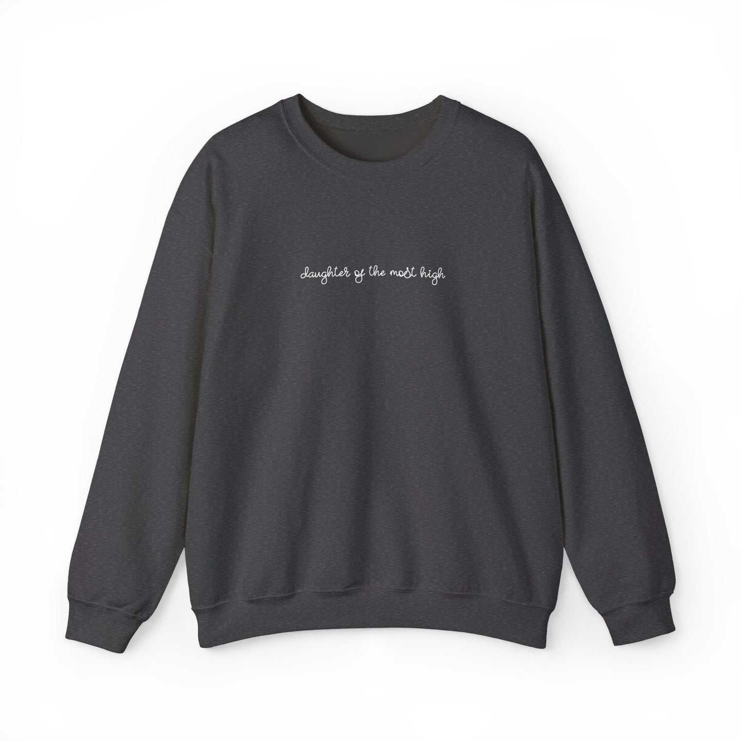 "Daughter of the Most High" Script Crewneck Sweatshirt, Bow Crewneck