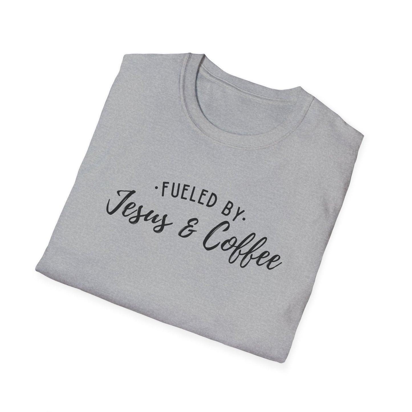 Jesus & Coffee T-Shirt - "Fueled by Jesus & Coffee" Christian Faith Graphic Tee